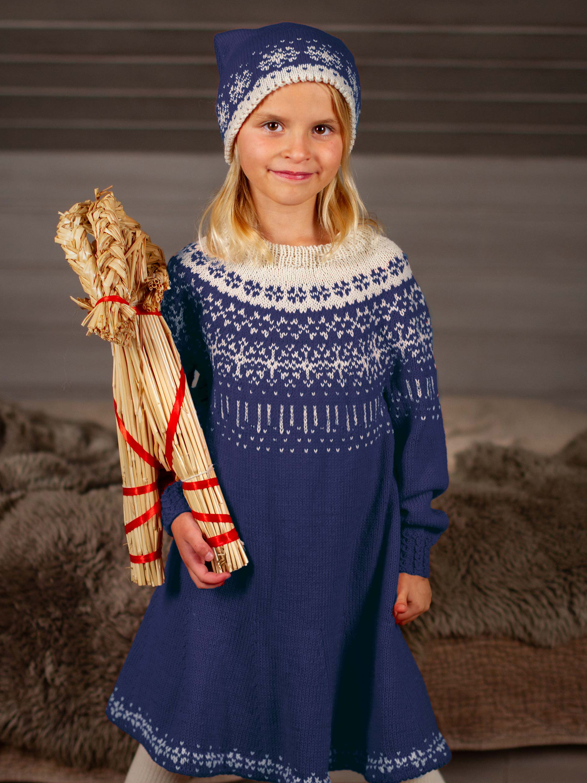 STJERNESKUD kjole blå/kitt