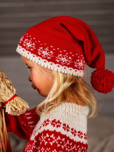 STJERNESKUD nissehue rød/kitt