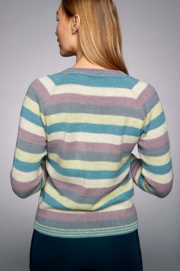 Stribet cardigan med lommer