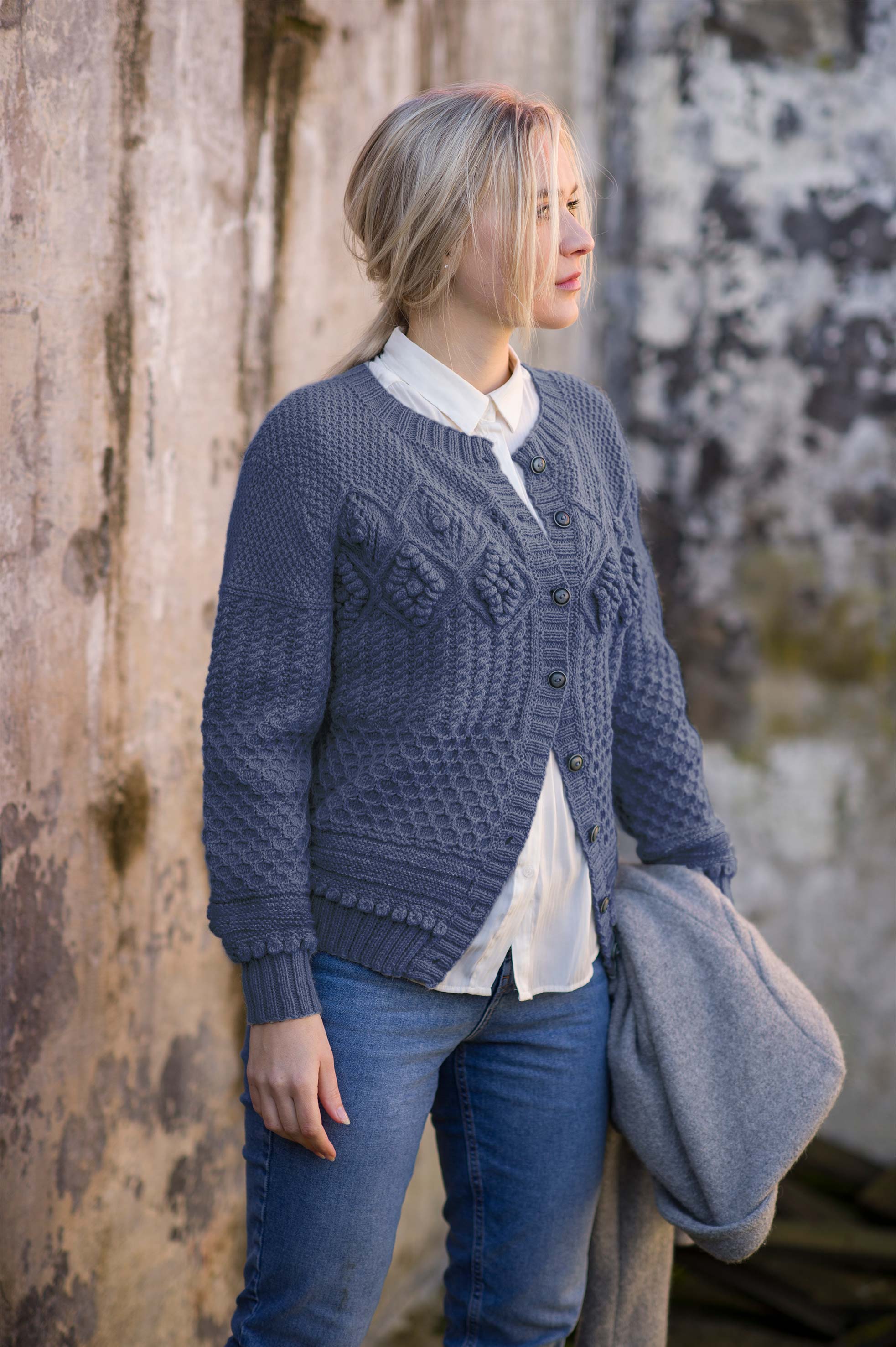 SUZANNE striktrøje denim