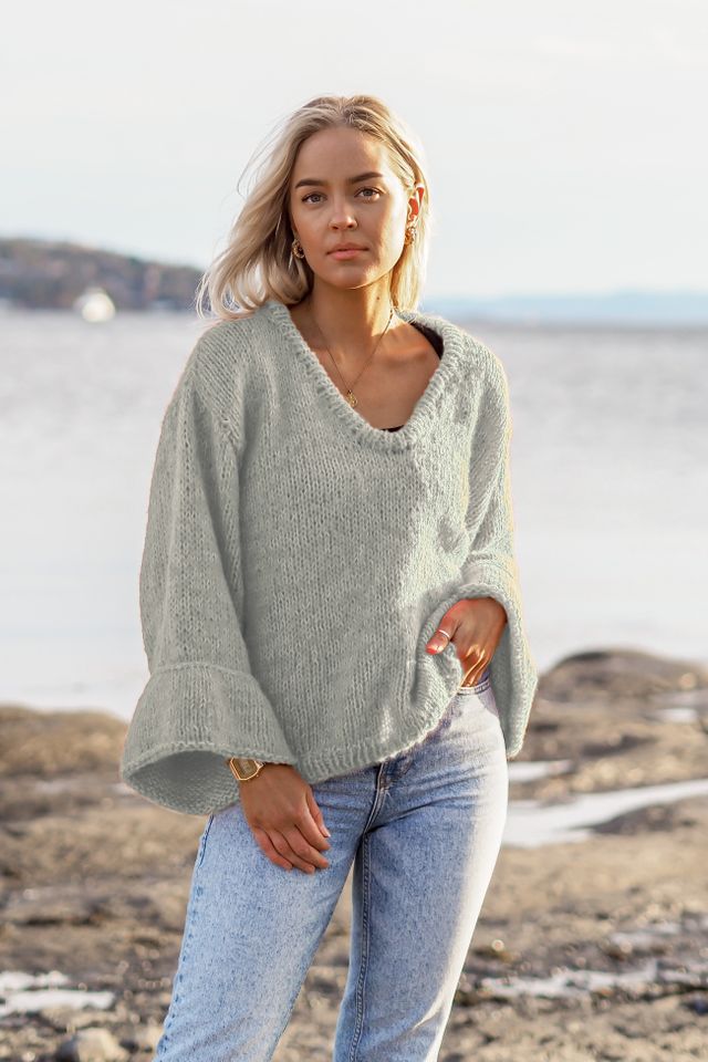 TAGETES sweater dus grågrøn