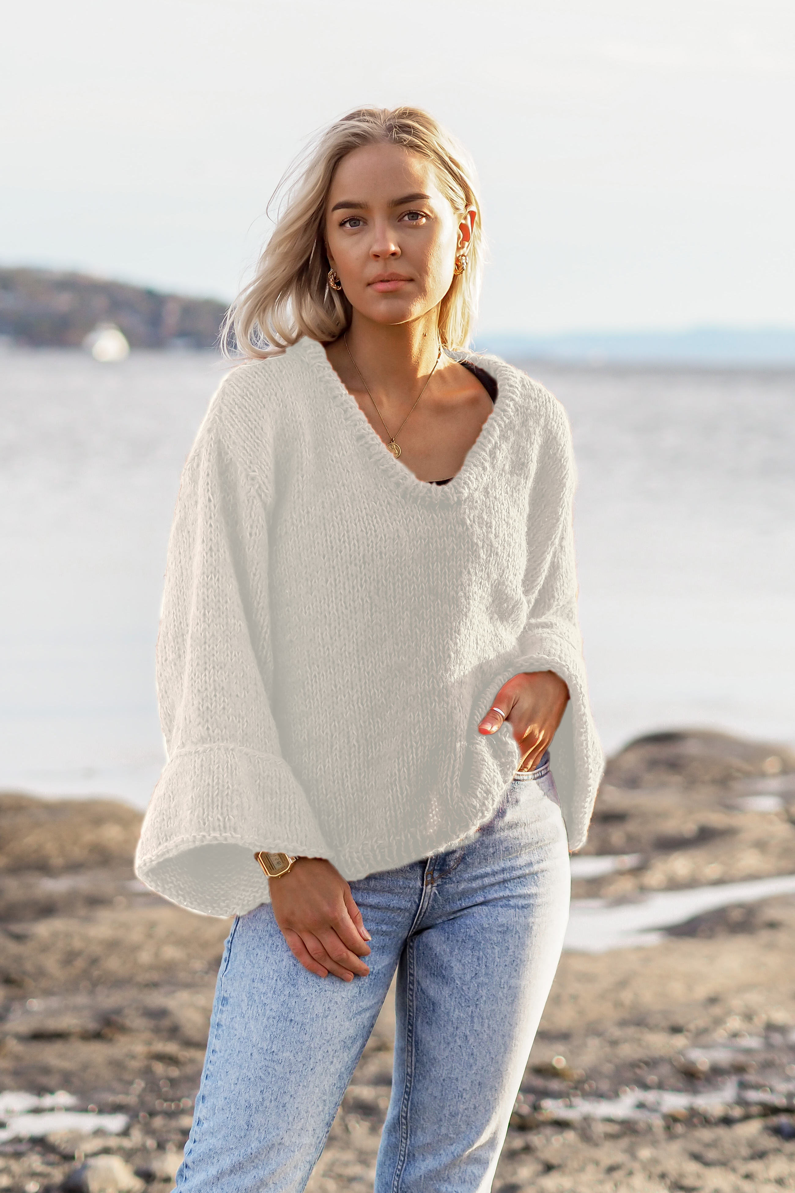 TAGETES sweater naturhvid