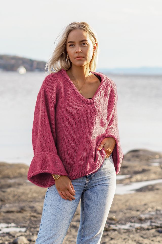 TAGETES sweater pinkrød meleret