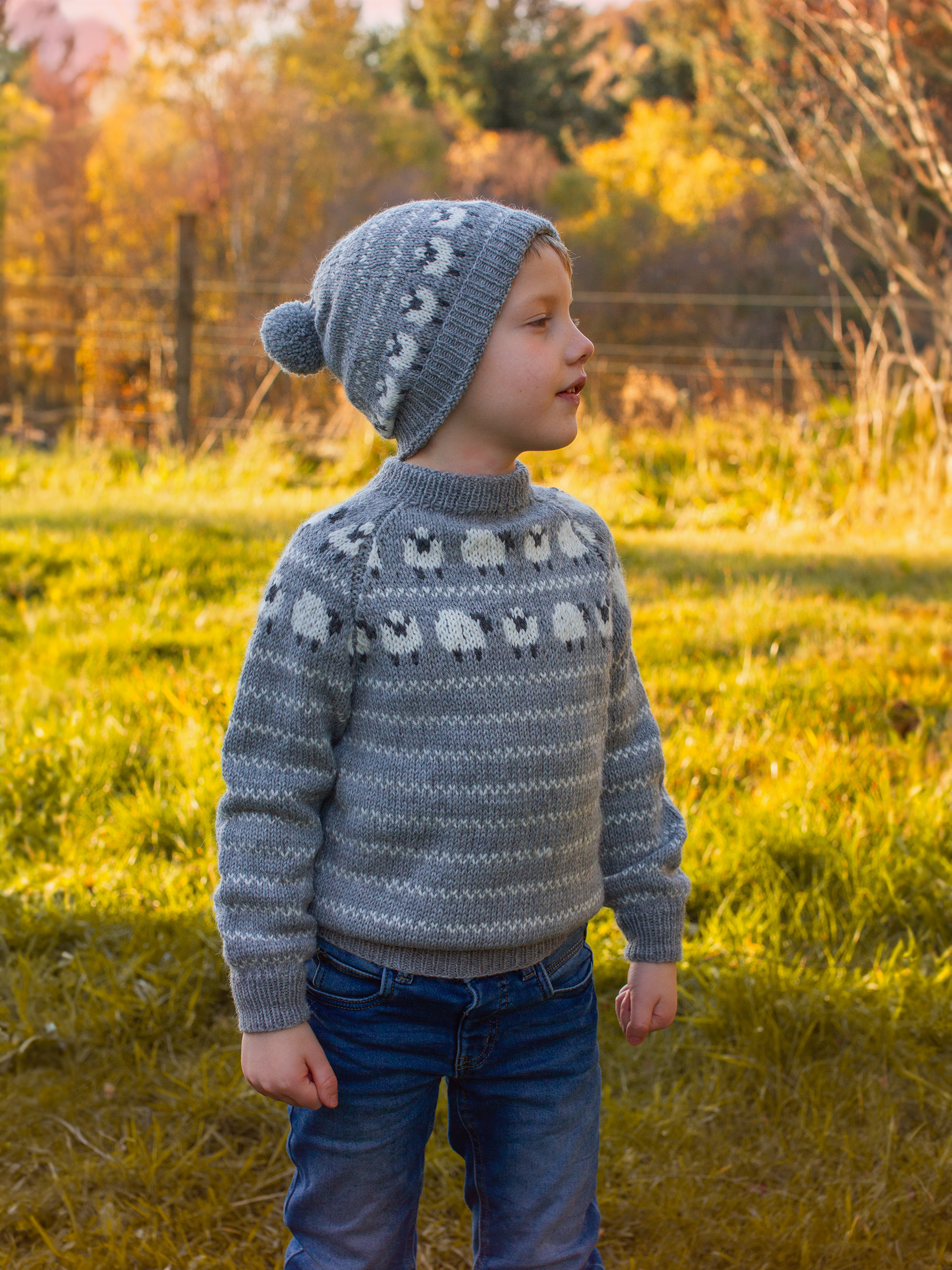 ULLAN genser & hue mini grå