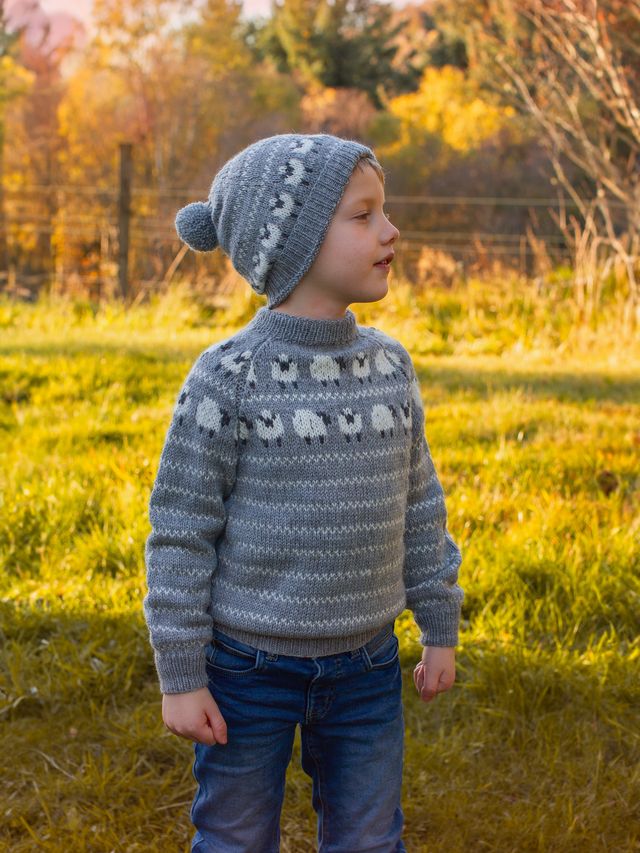 ULLAN genser & hue mini grå