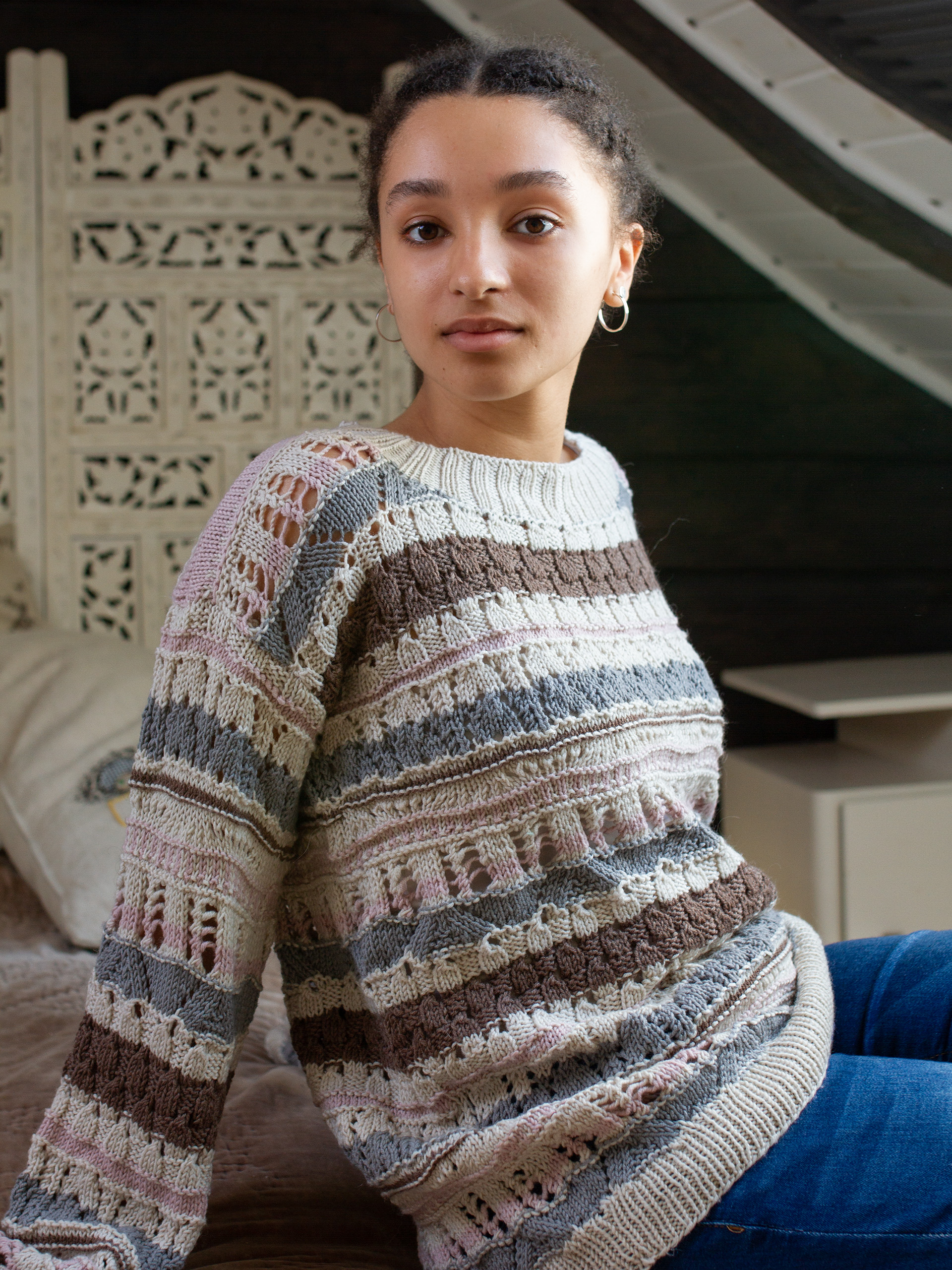 323K-10b VAGABOND sweater stribet