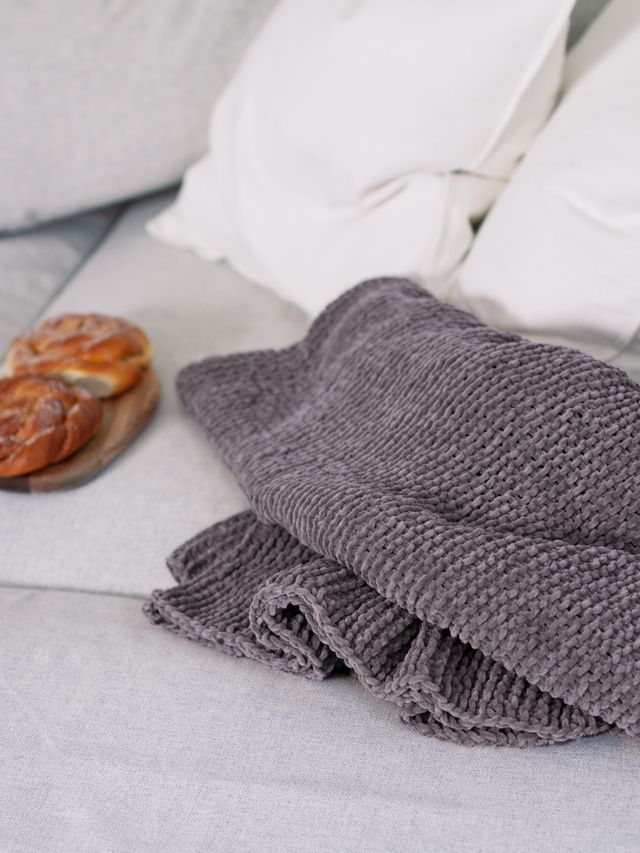 24024-B Velvet touch teppe - Grå