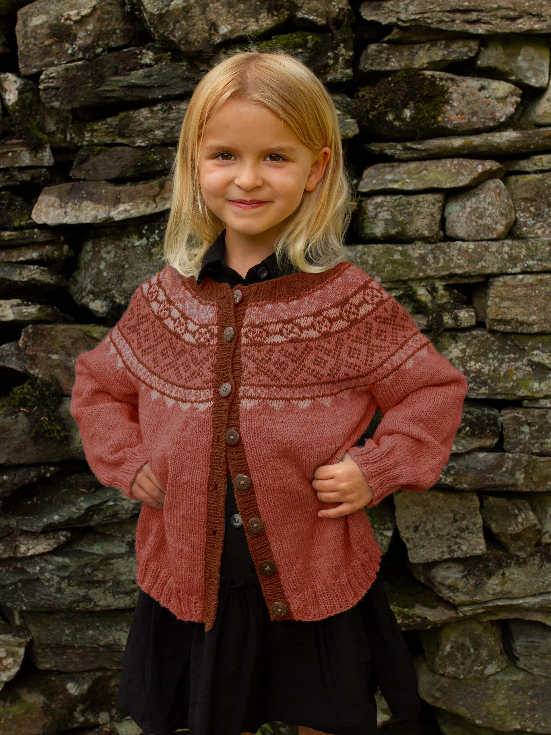 VIGGA cardigan brunrosa