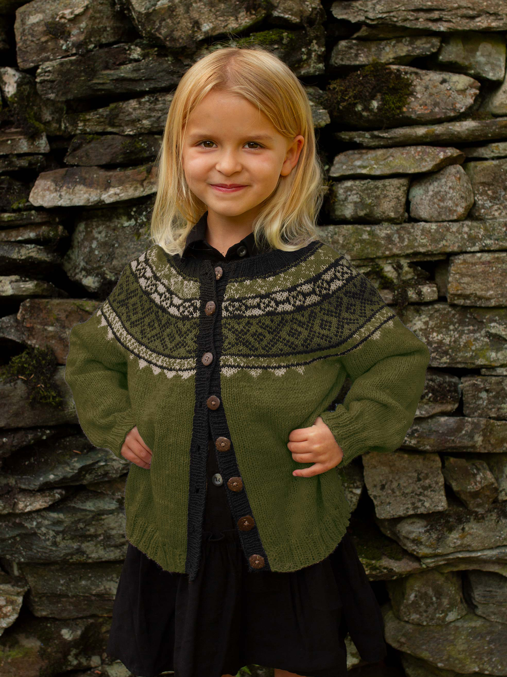 VIGGA cardigan oliven