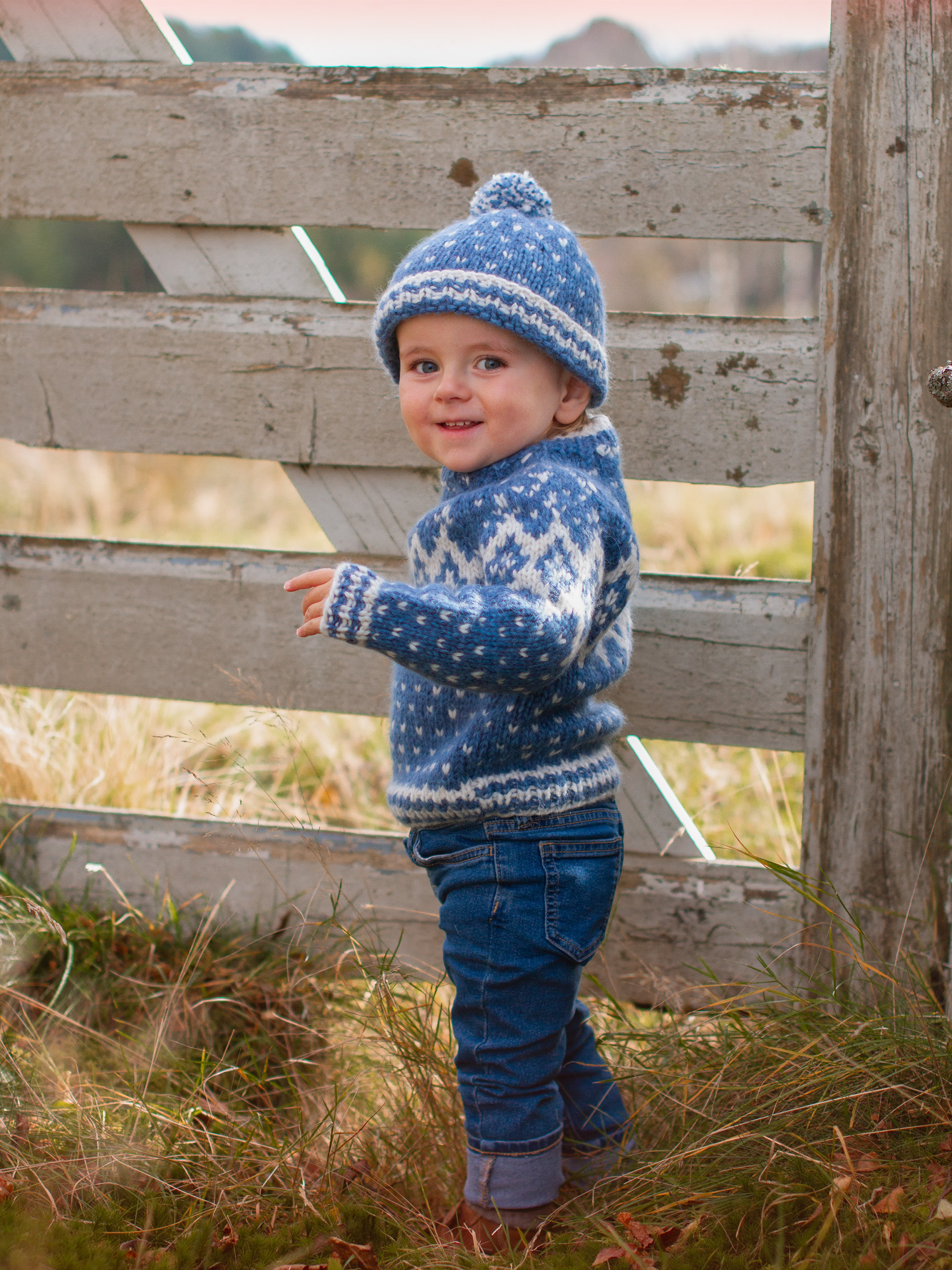 VIKSEMARKA bluse & hue lys jeansblå