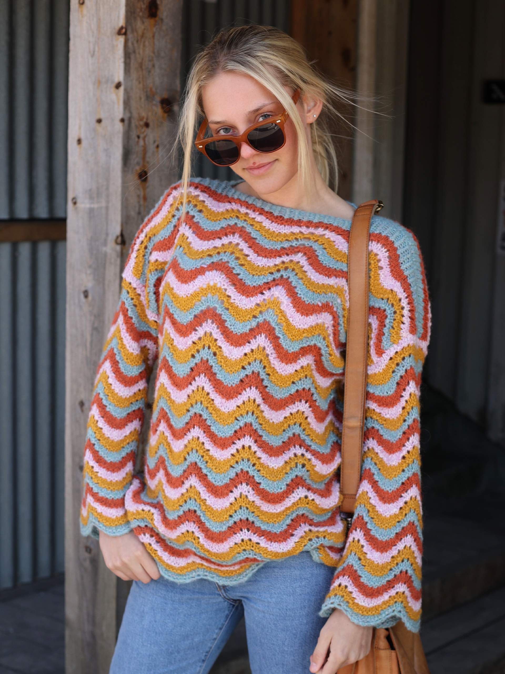 WAVE sweater rust/multi