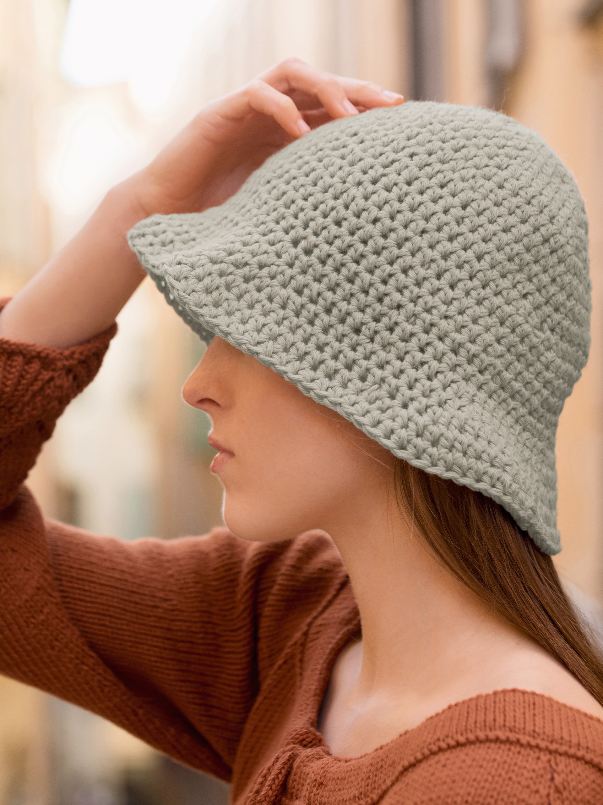 07-11a Daisy bøttehatt