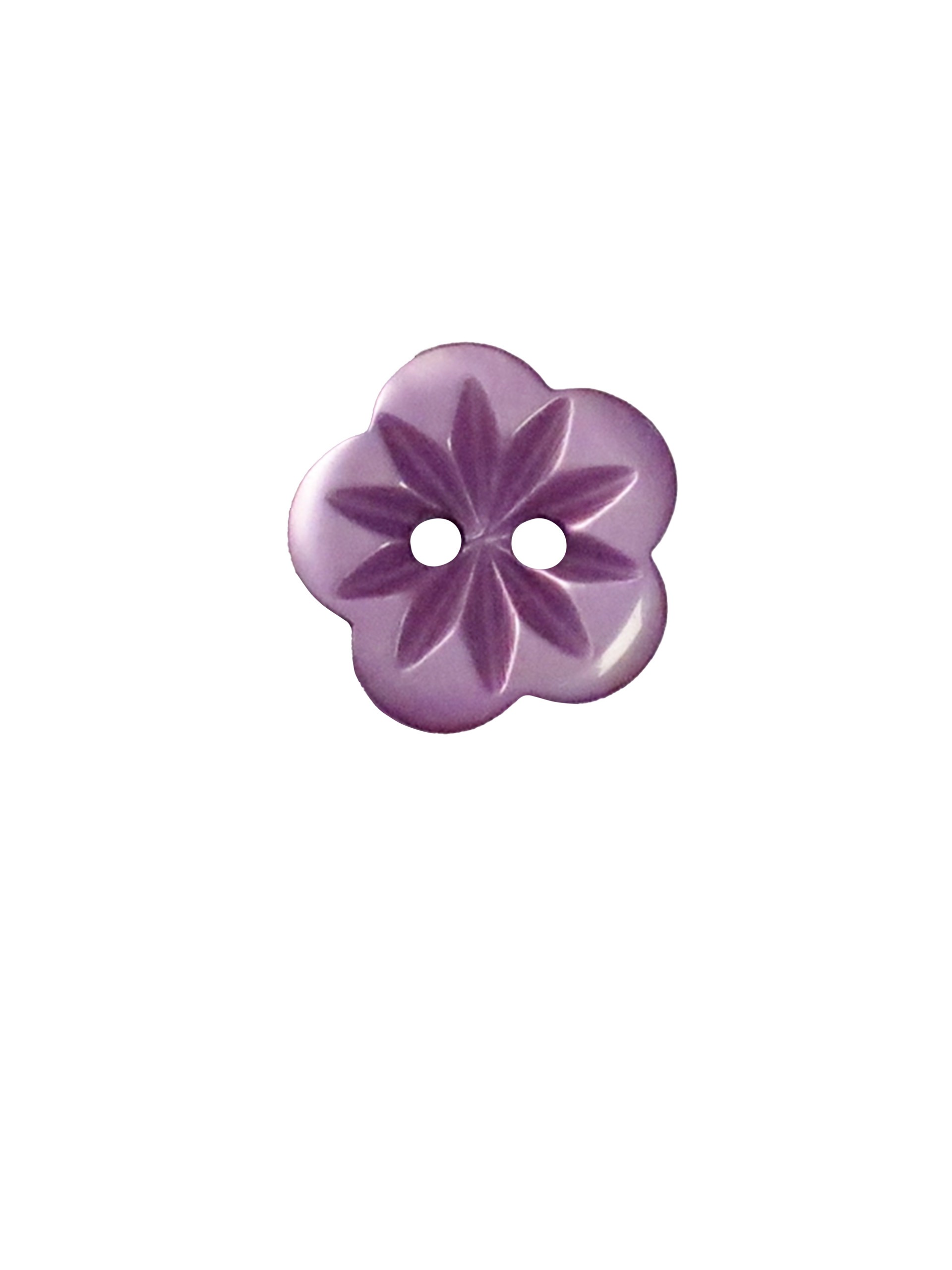 Knap med blomst - 15 mm - Lavendel
