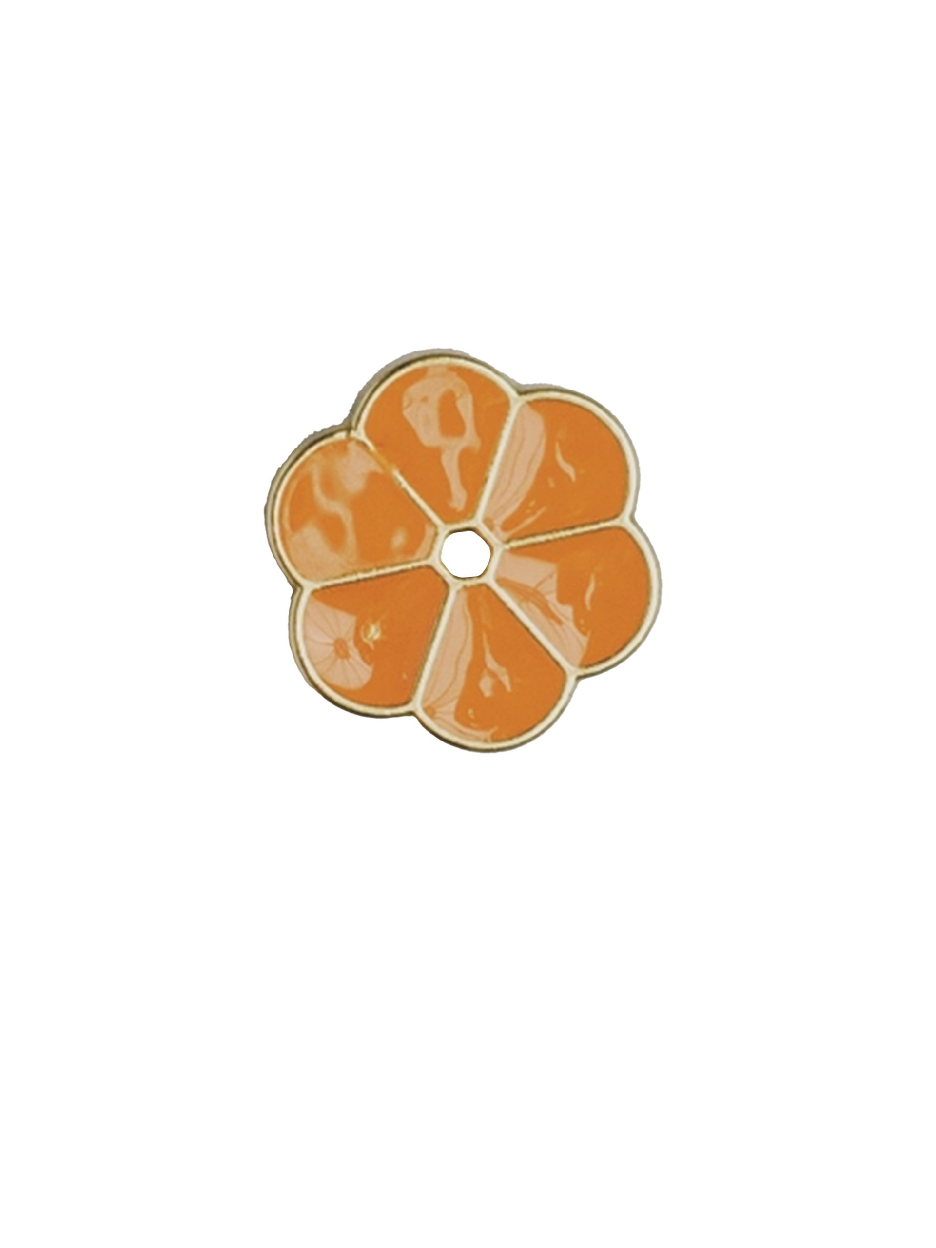 Knap med blomst - 15 mm - Orange