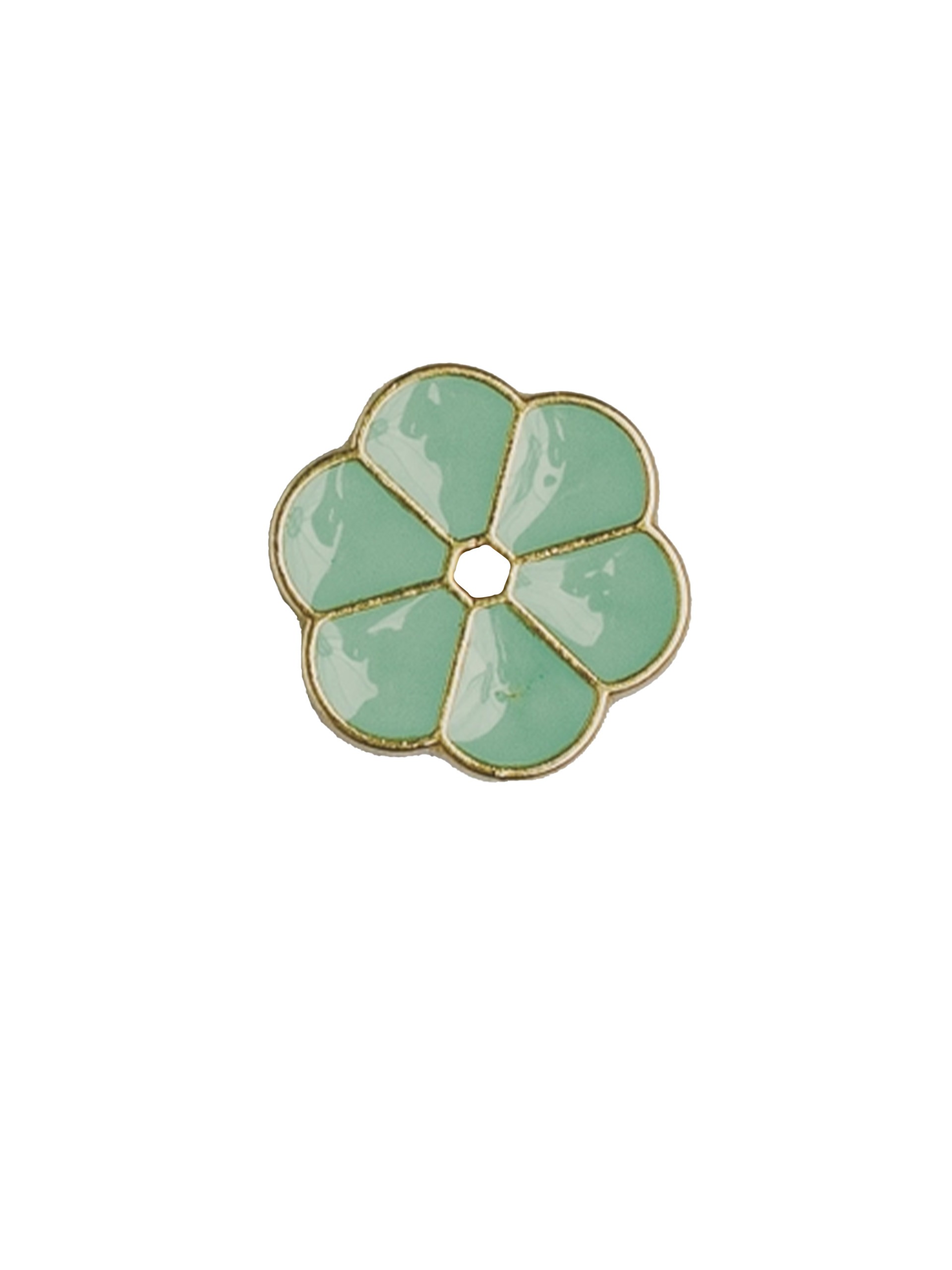 Knap med blomst - 15 mm - Mint