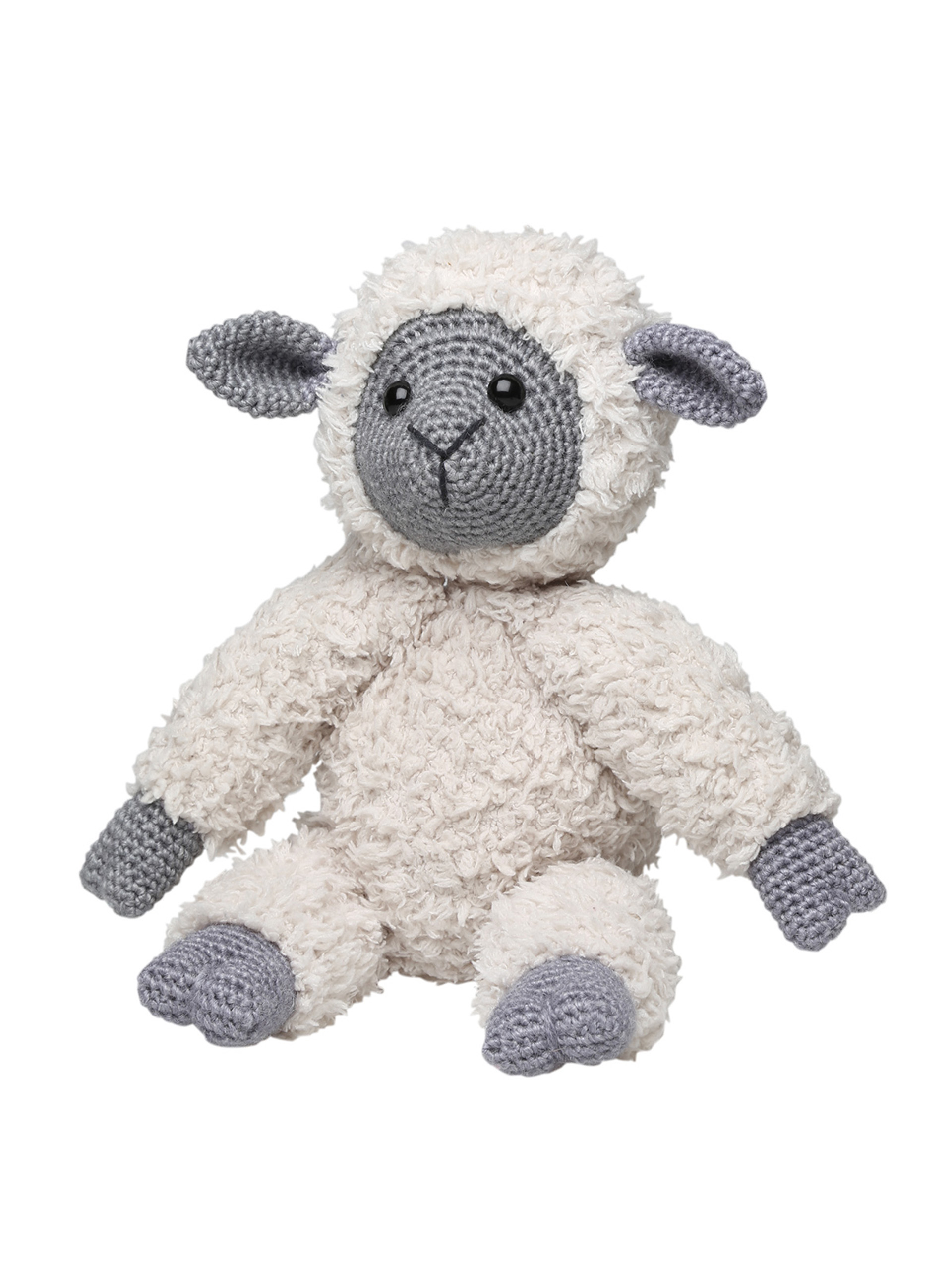 Teddy basse hvit/grå - hæklesæt