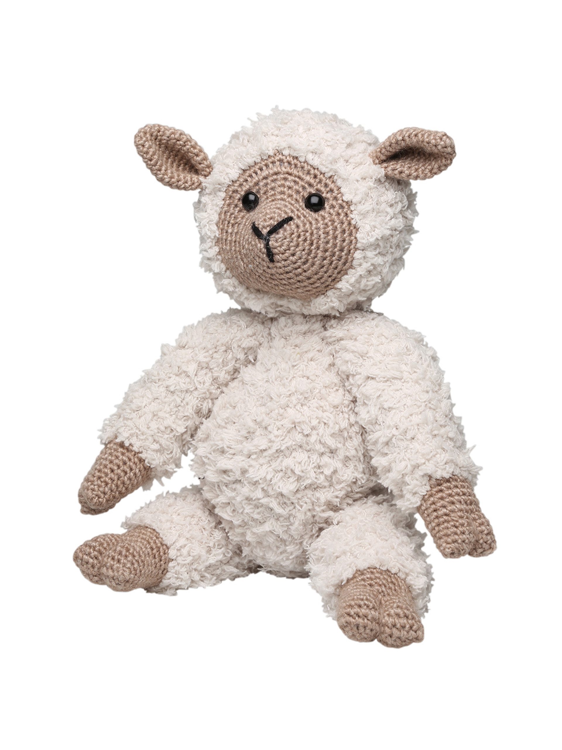 Teddy basse hvit/brun - hæklesæt