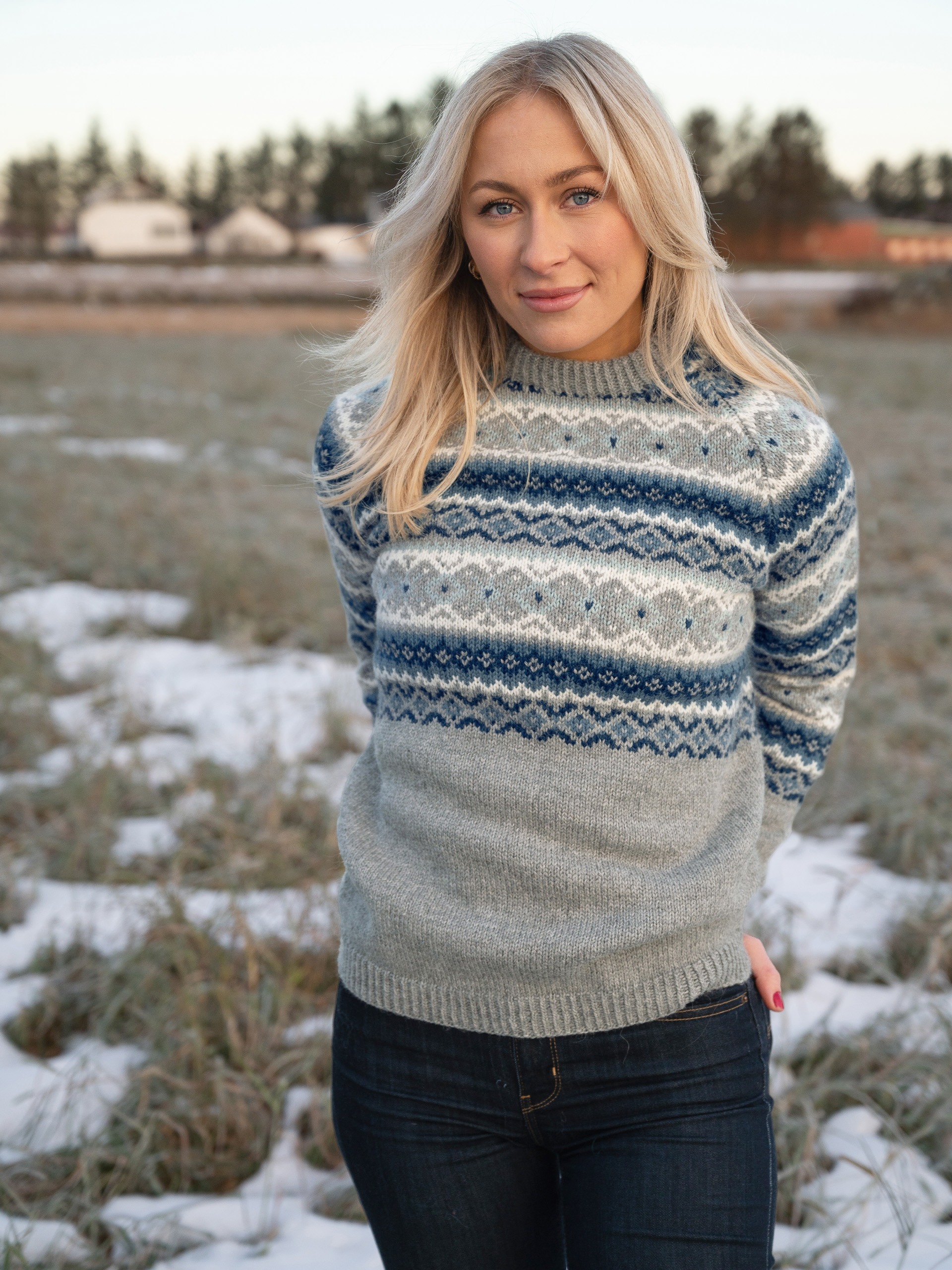 GLITTERTIND sweater blågrå