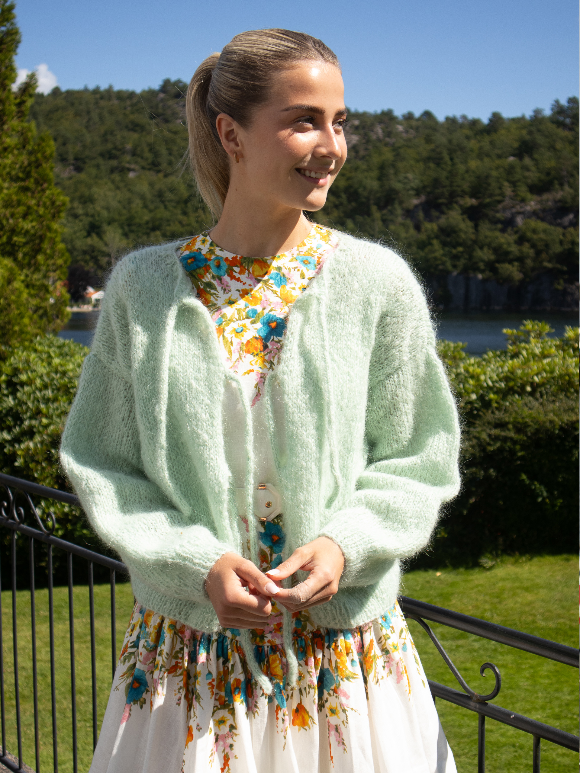 24-46a Cord jakke mintgrønn