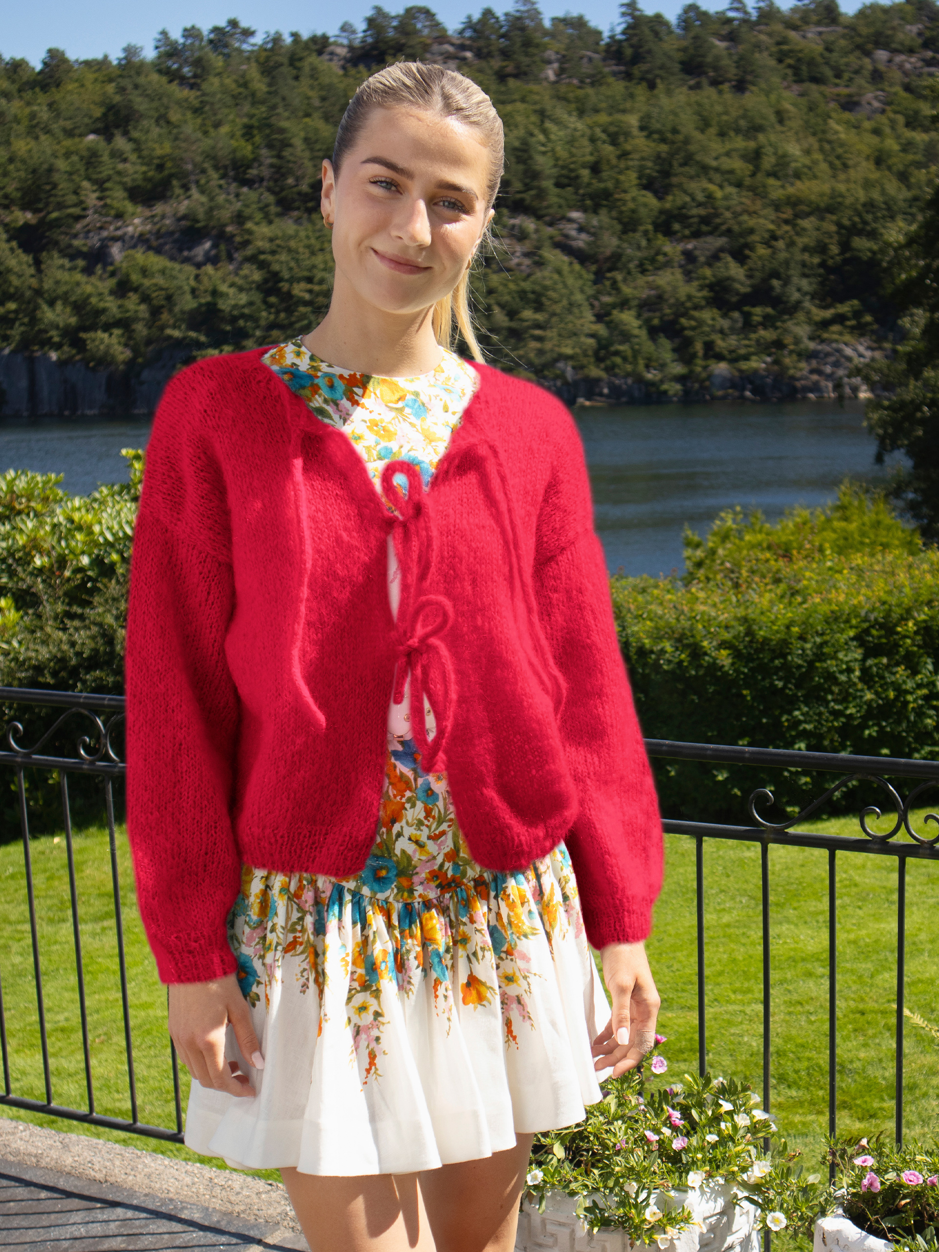 24-46c Cord jakke dyp rød