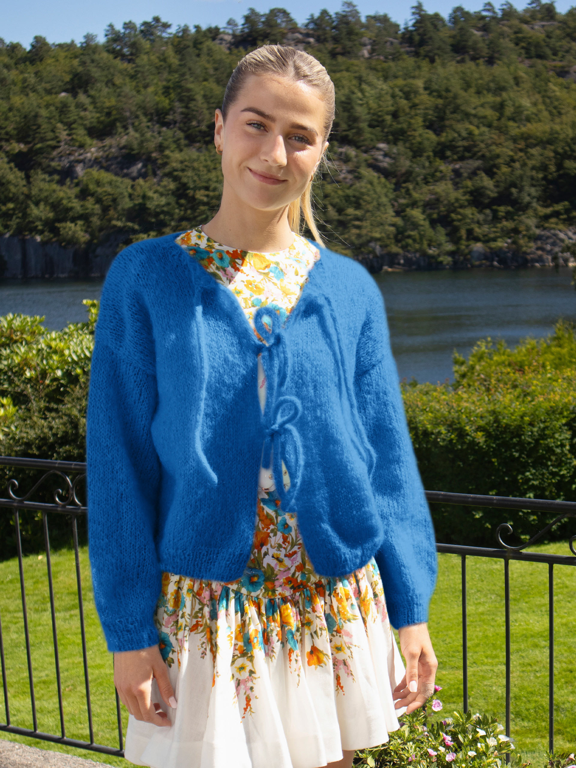 24-46d  Cord jakke klar blå