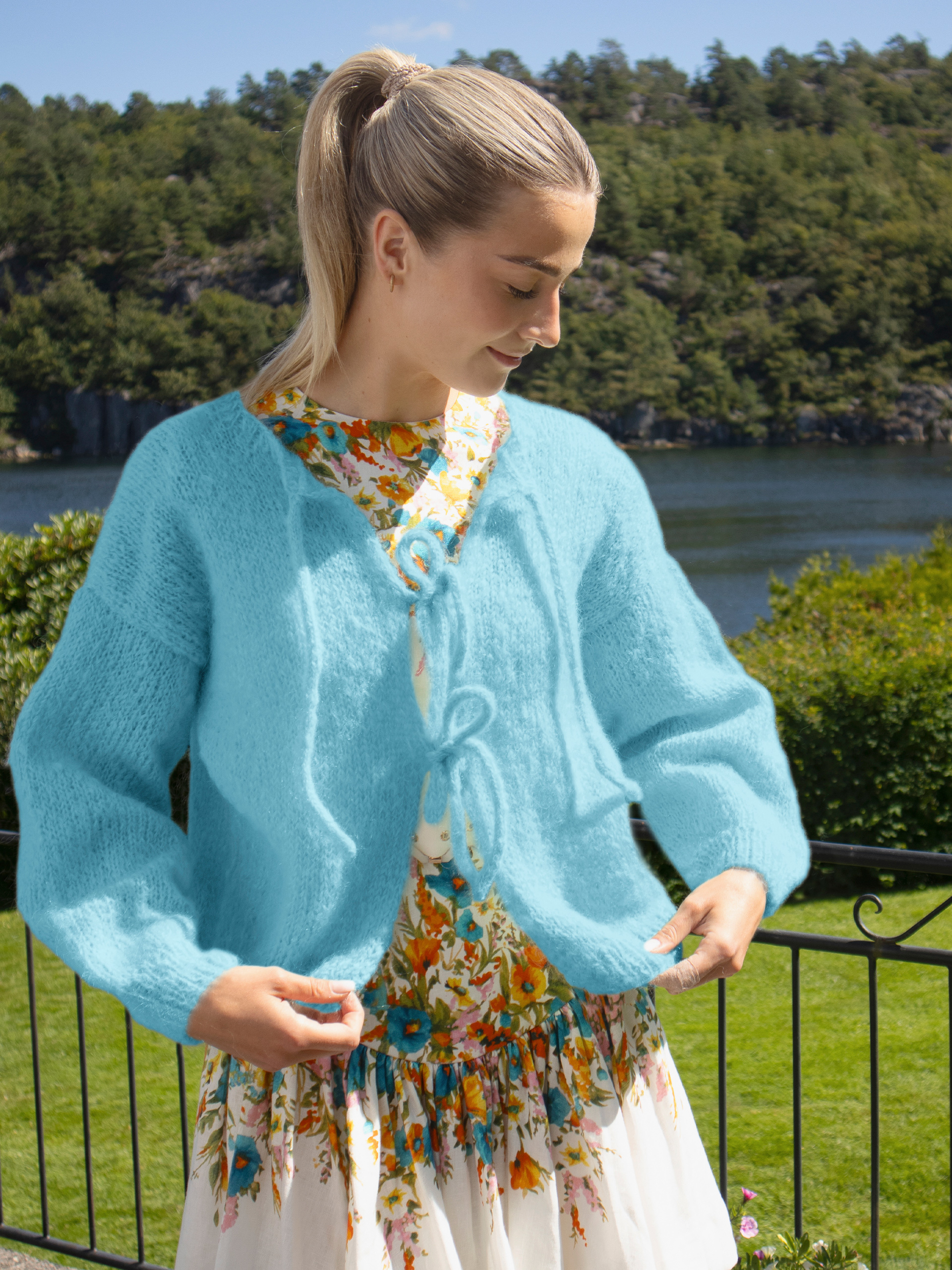 24-46n Cord jakke karibisk blå