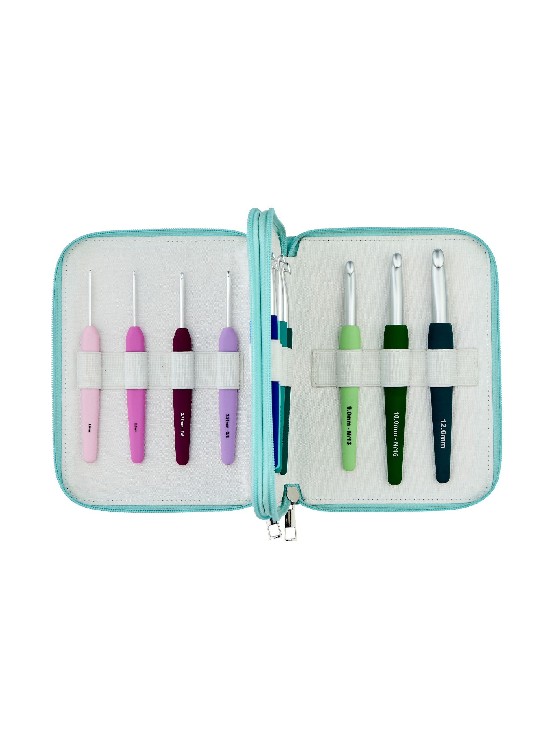 Waves, 2,0–12,0 mm – Stort sæt hæklenåle med soft feel-håndtag