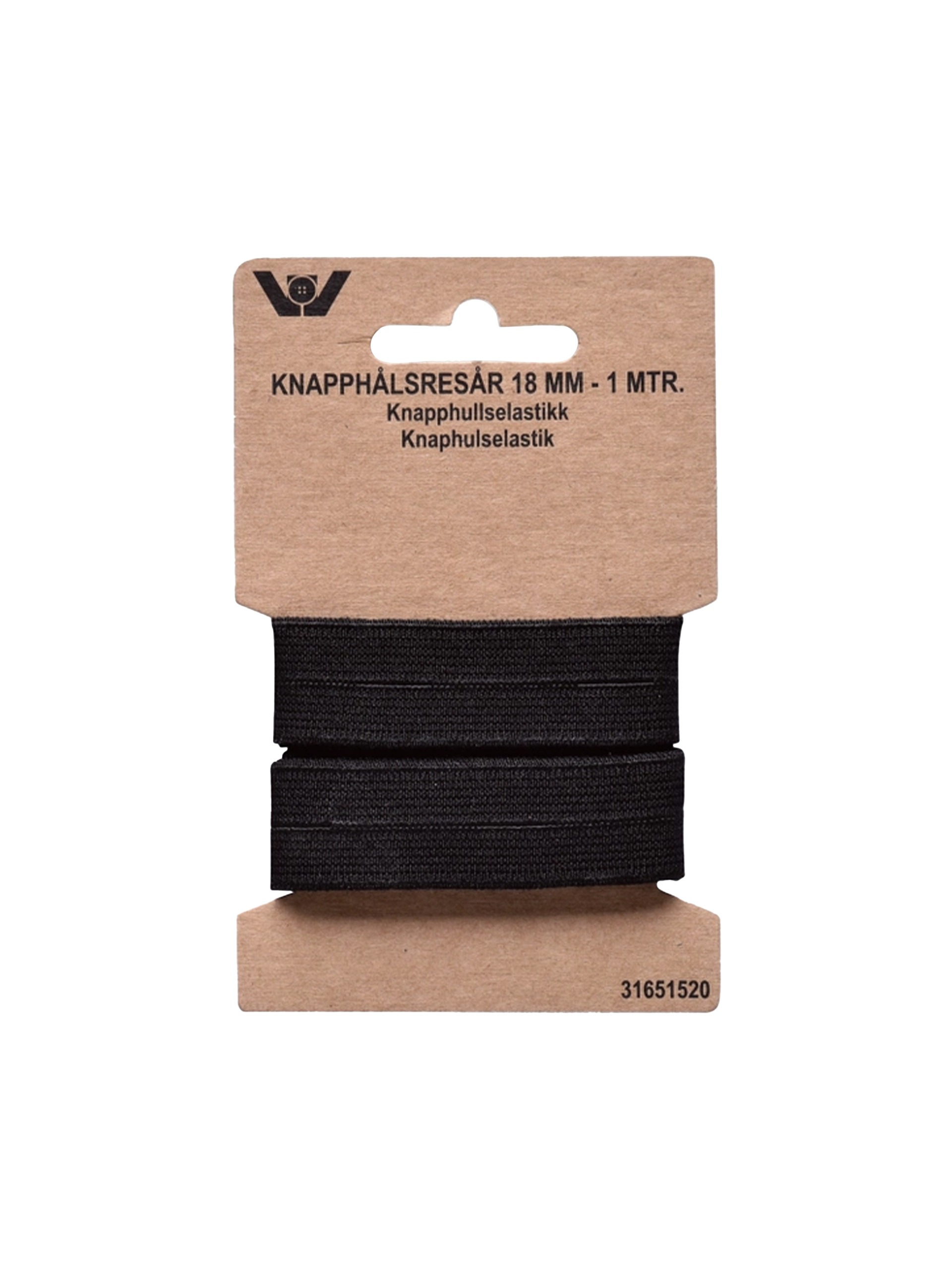 Knaphulselastik - 18 mm - Sort