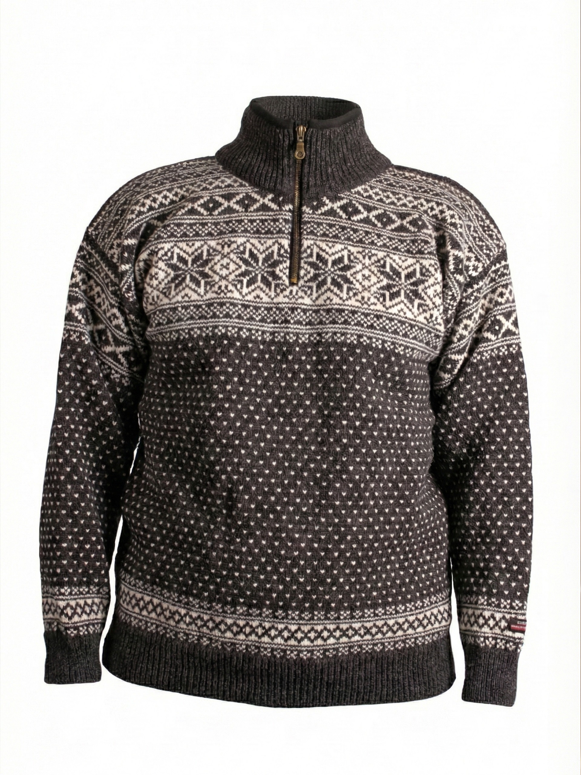 Setesdal unisex genser m/zip - Koks