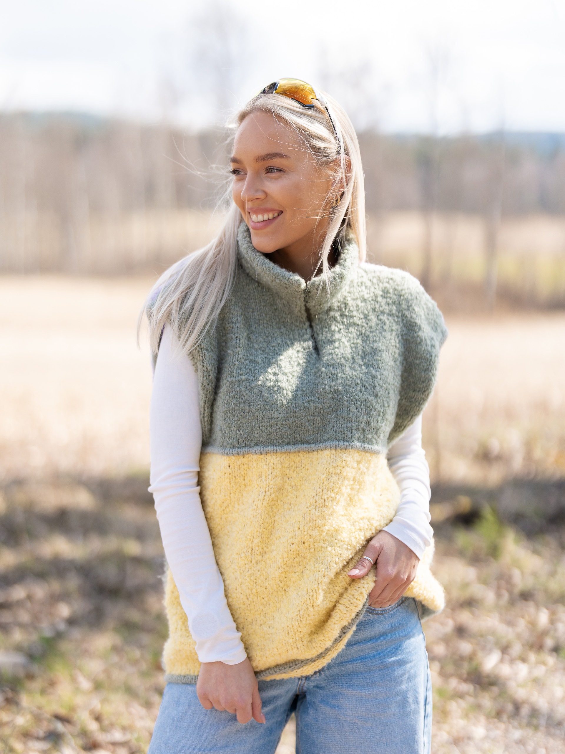 621V-08a Rilo zip knit vest lang