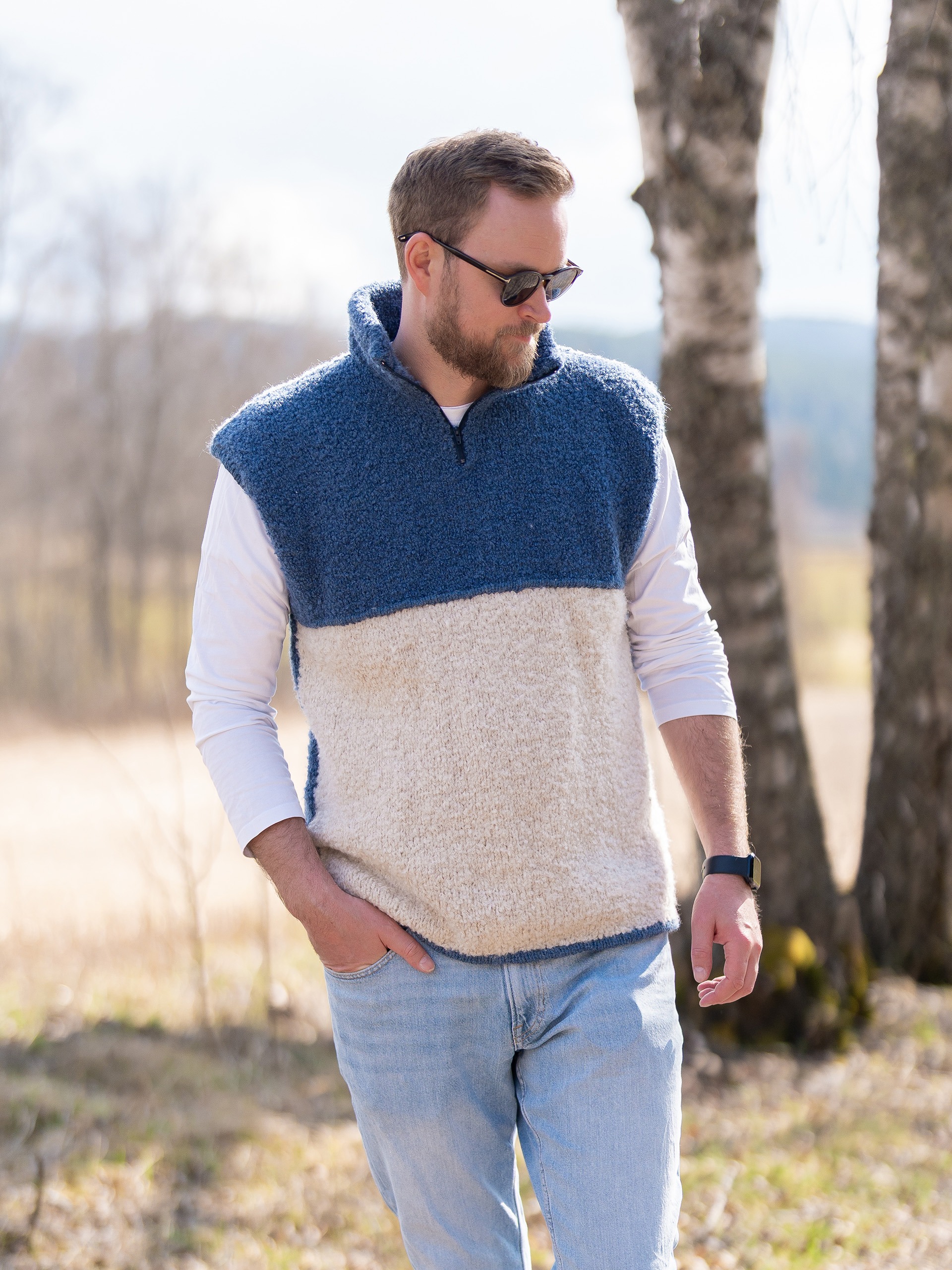 621V-07c Rilo zip knit vest kort