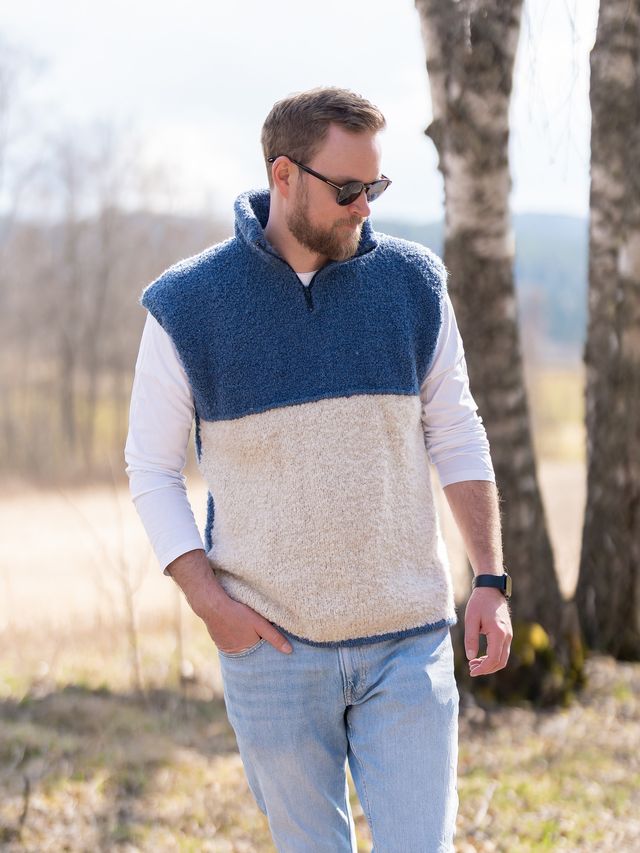 621V-08c Rilo zip knit vest lang