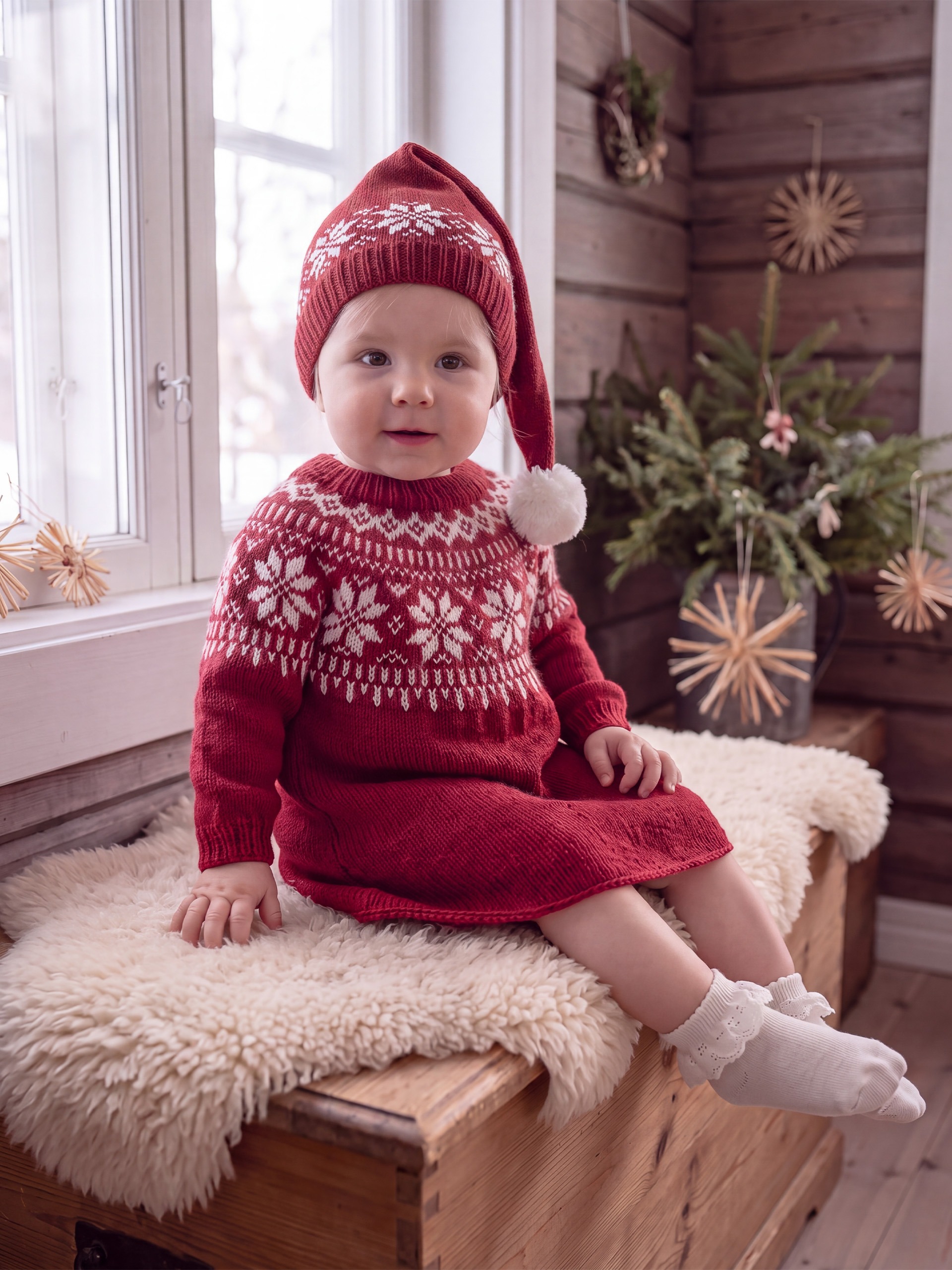 Chunky Selbu kjole + Nisselue komplett pakkedeal