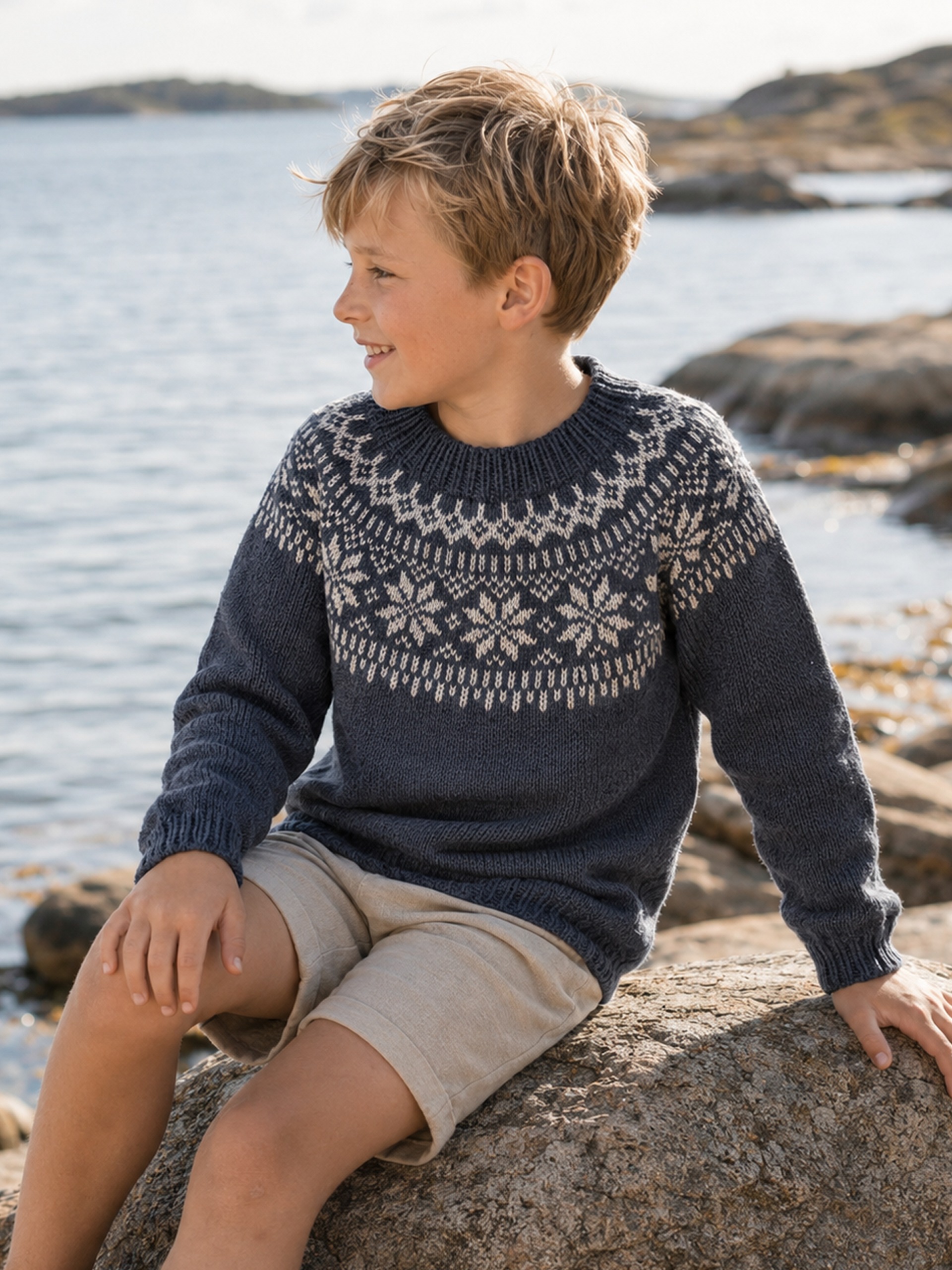 621MS-03g Chunky selbu sweater mini (Merinor)