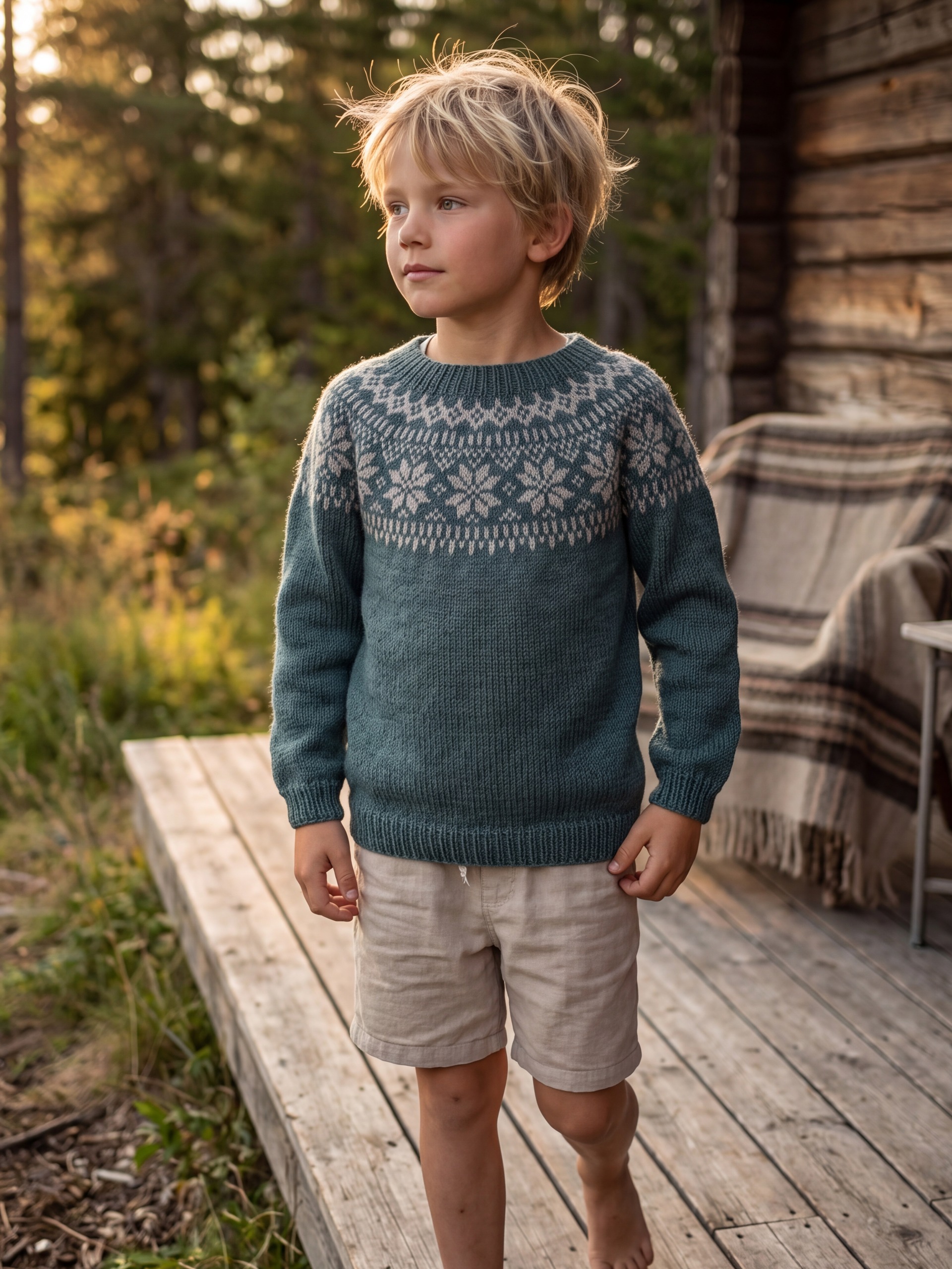 621MS-03h Chunky selbu sweater mini (Merinor)