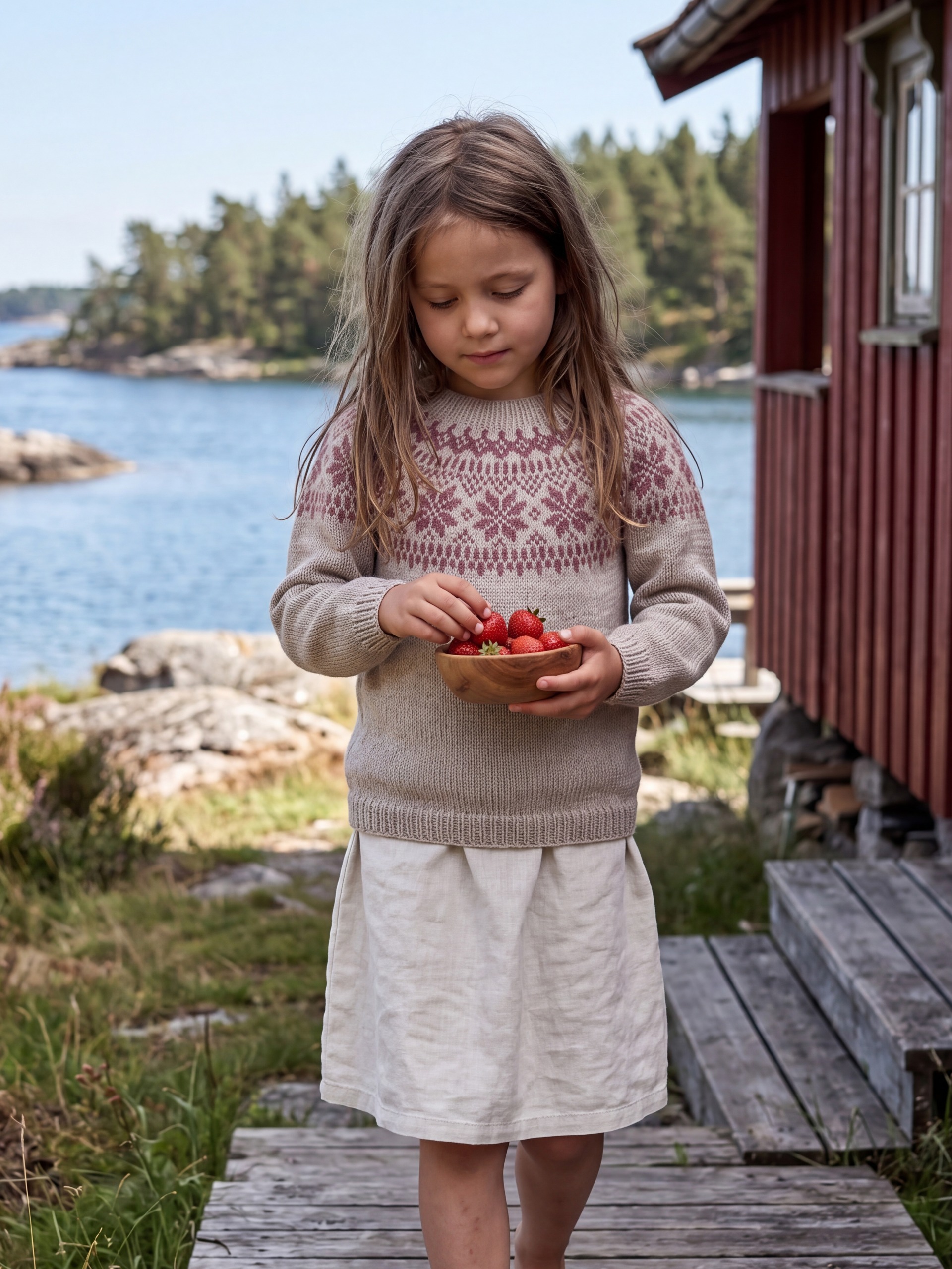 621MS-03k Chunky selbu sweater mini (Merinor)