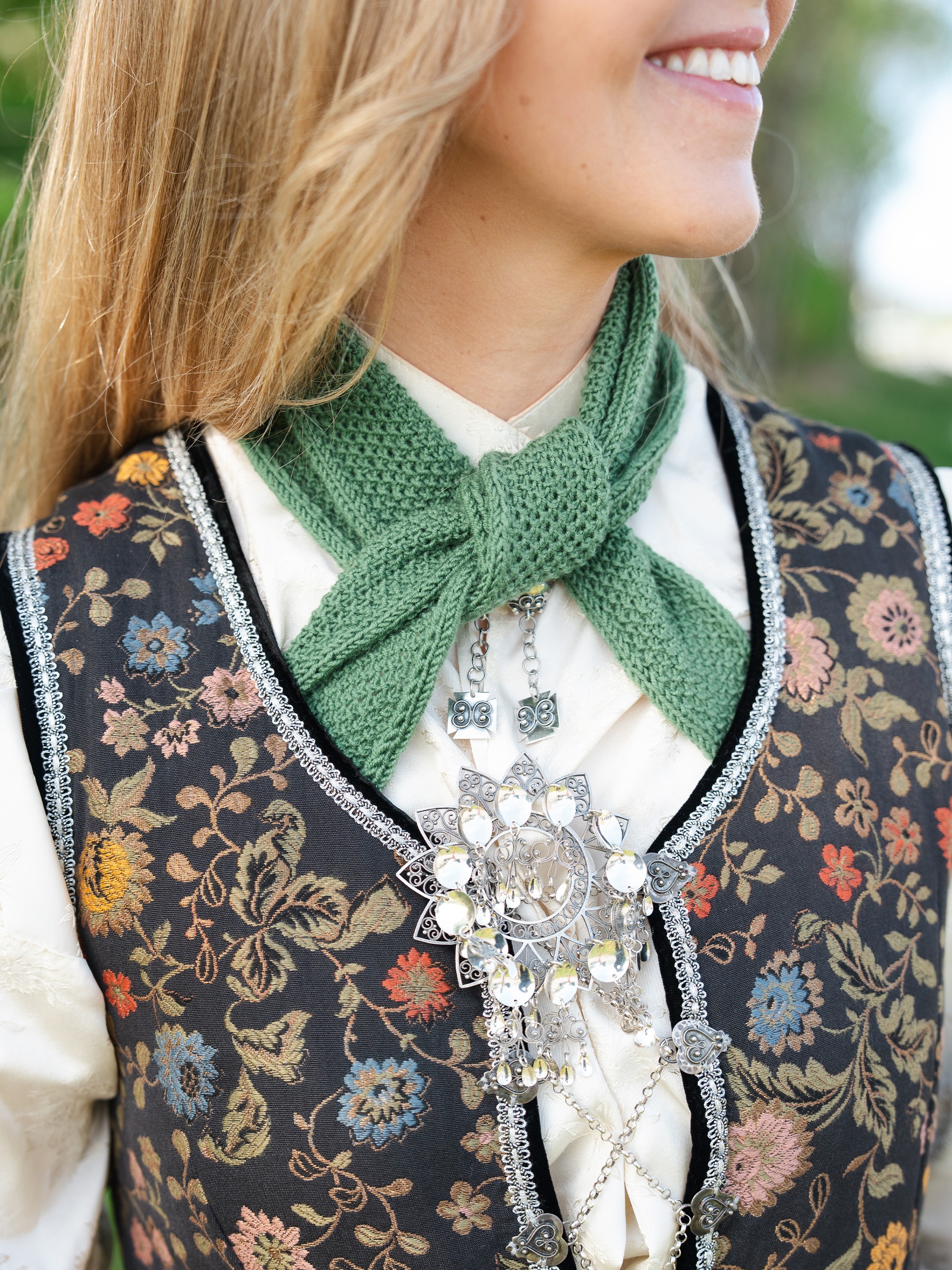 Softie scarf - Grønn/Pure merino light