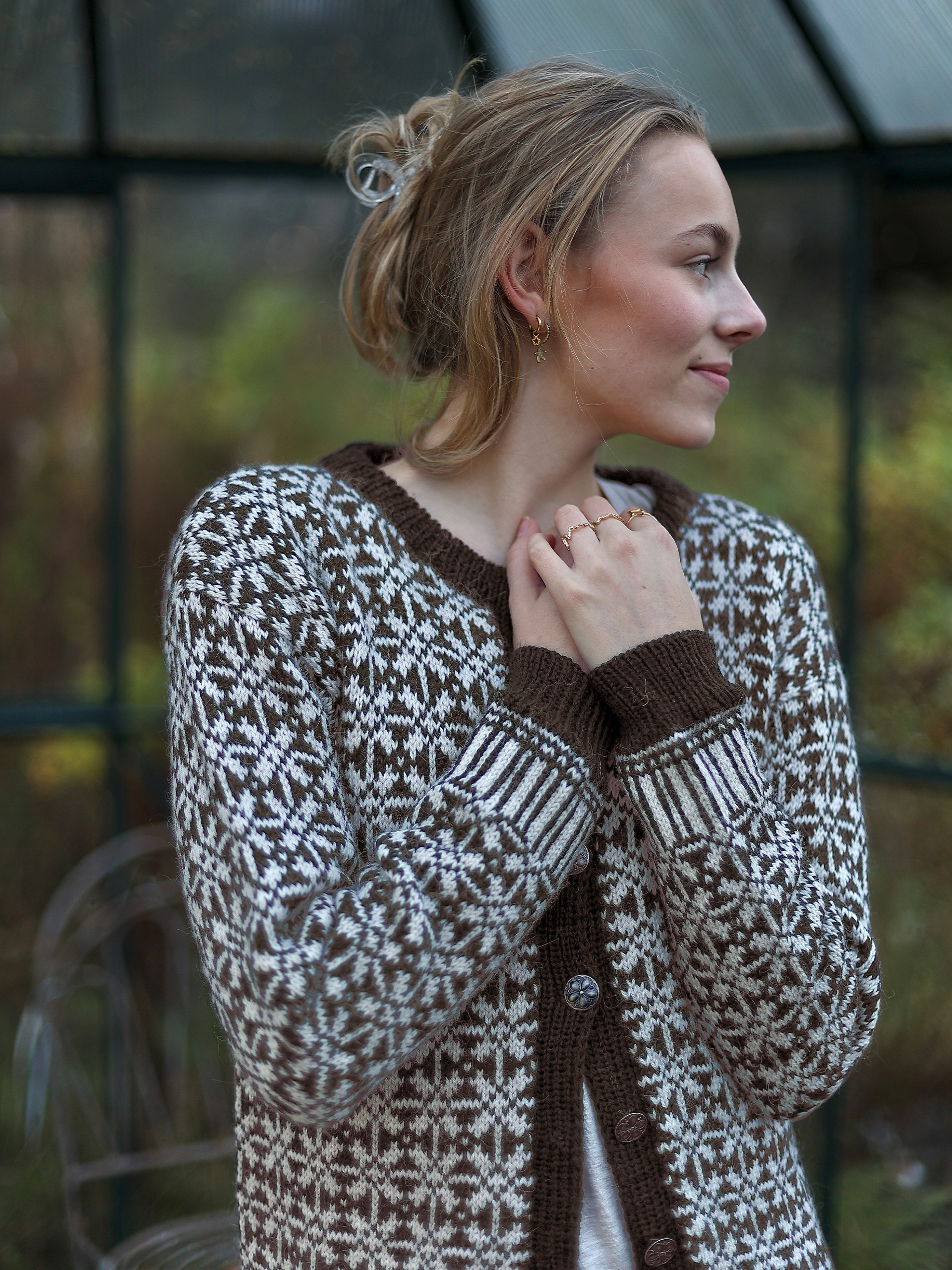 GYDA jakke mørkebrun/lys beige