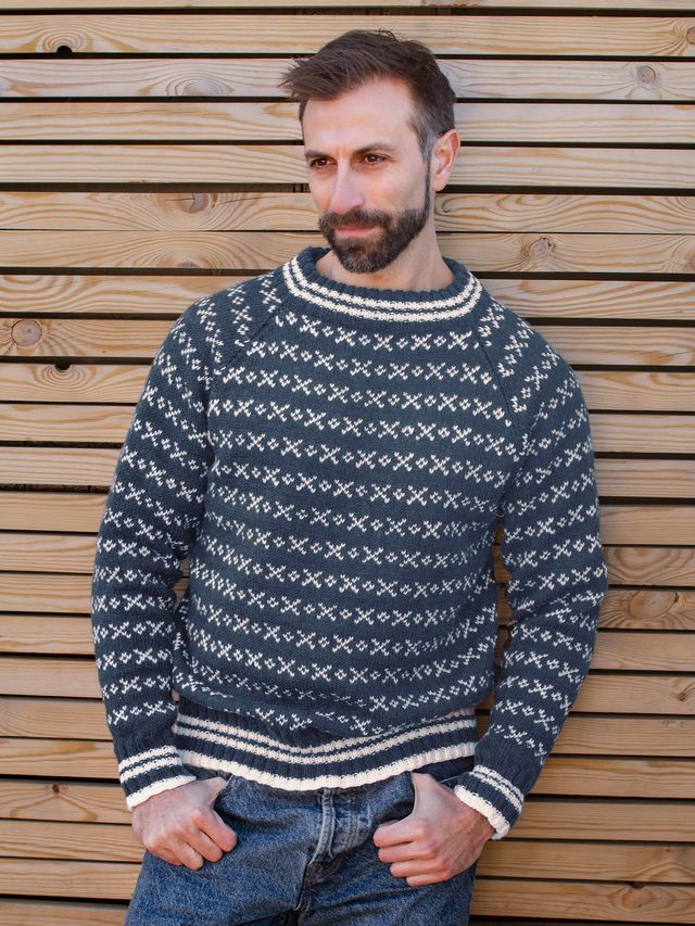 HUSAVIK Islender herre gråblå (Merinor)