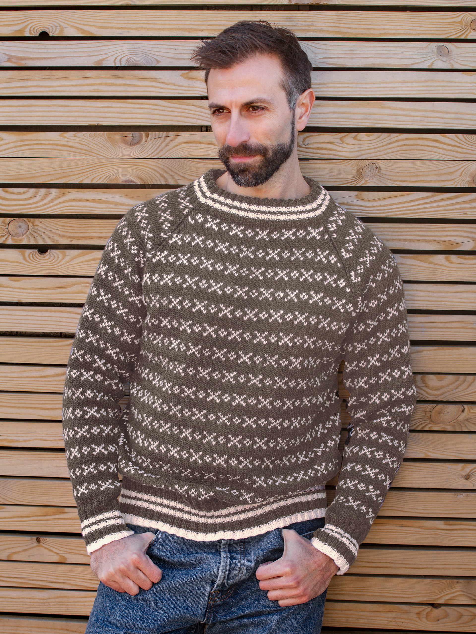 HUSAVIK Islender herre brunmelert (Merinor)