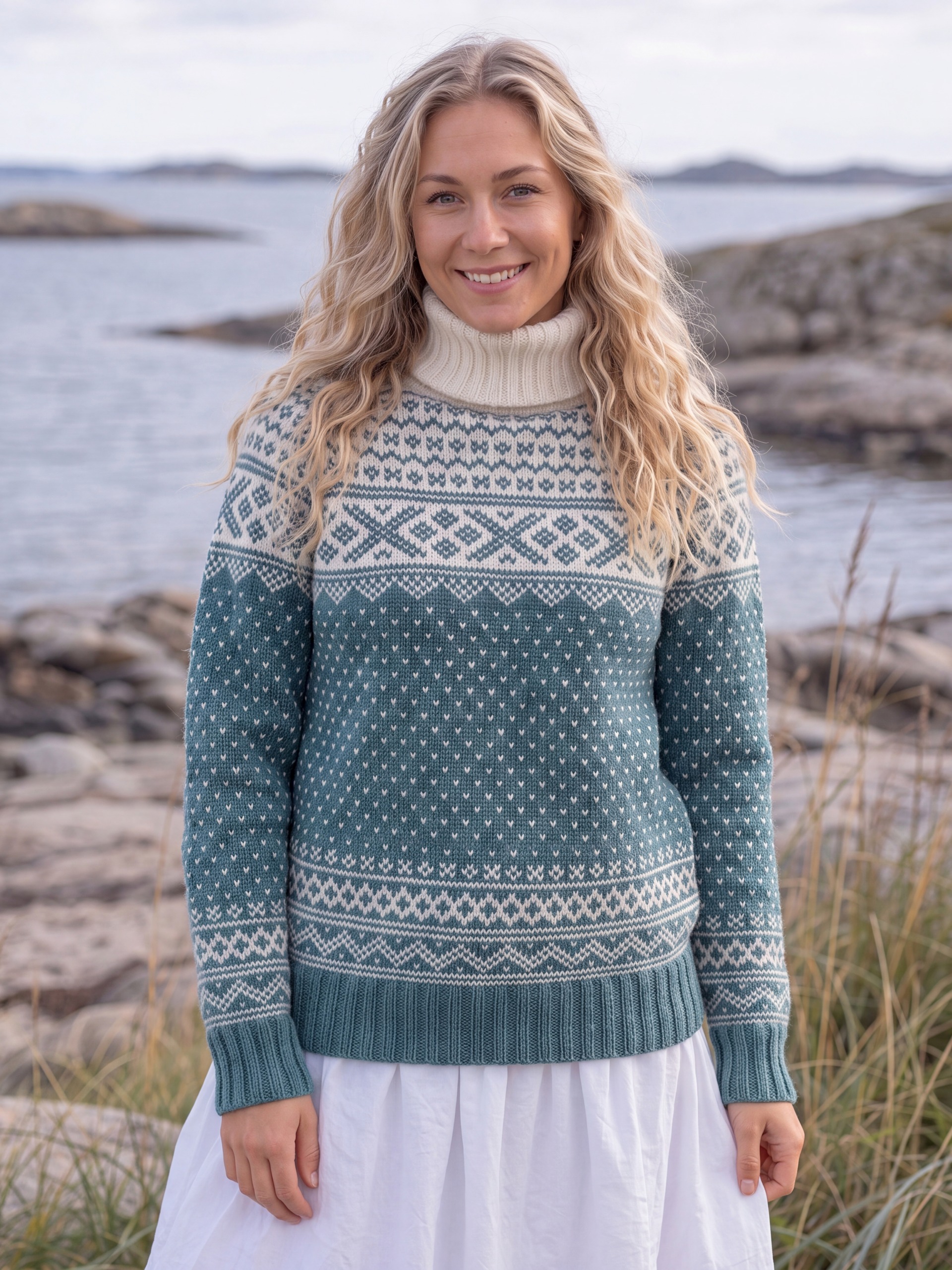 SETESDAL genser unisex mørk havgrøn