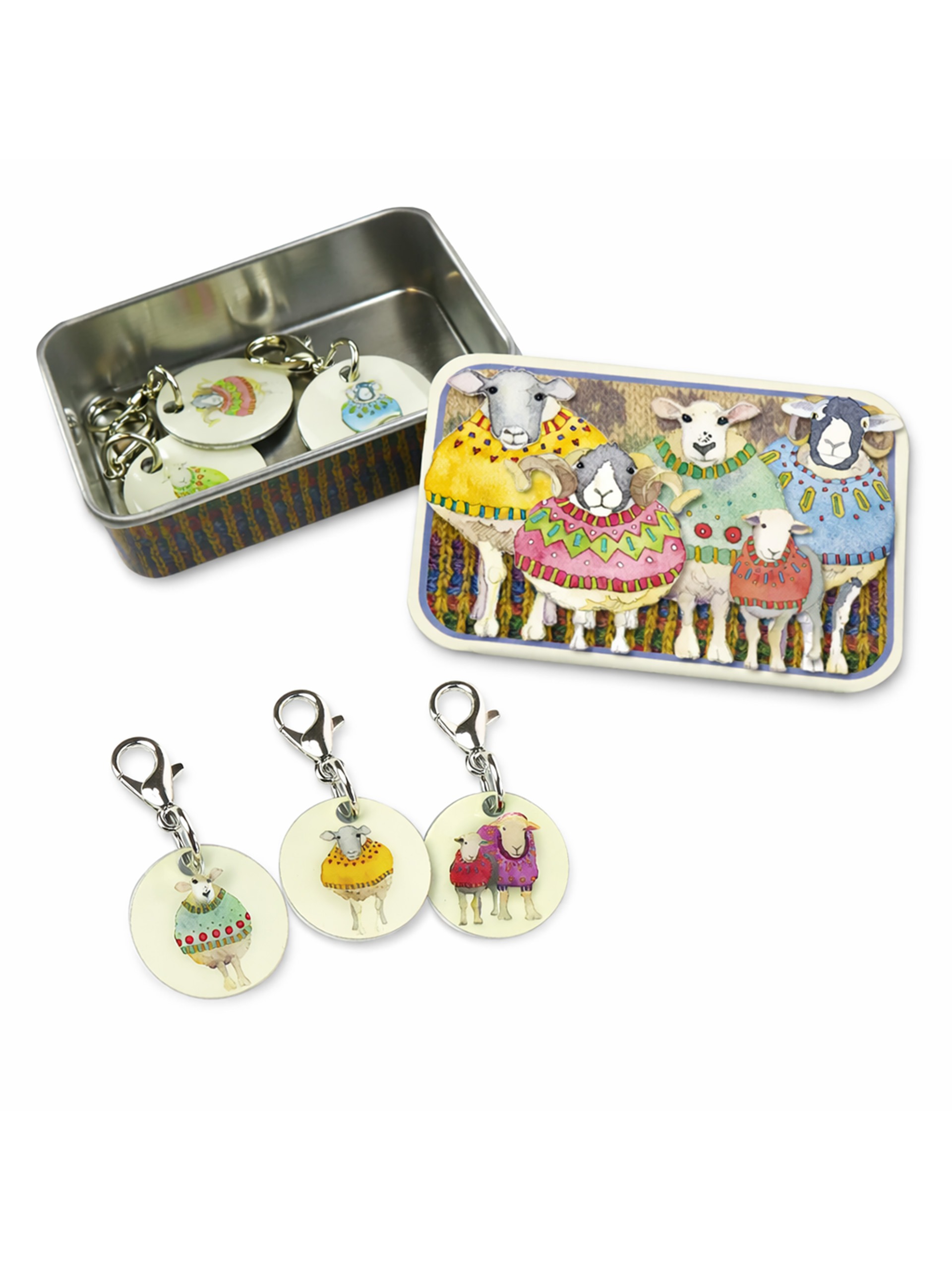 Maskemarkører med metaldåse – Får med sweater