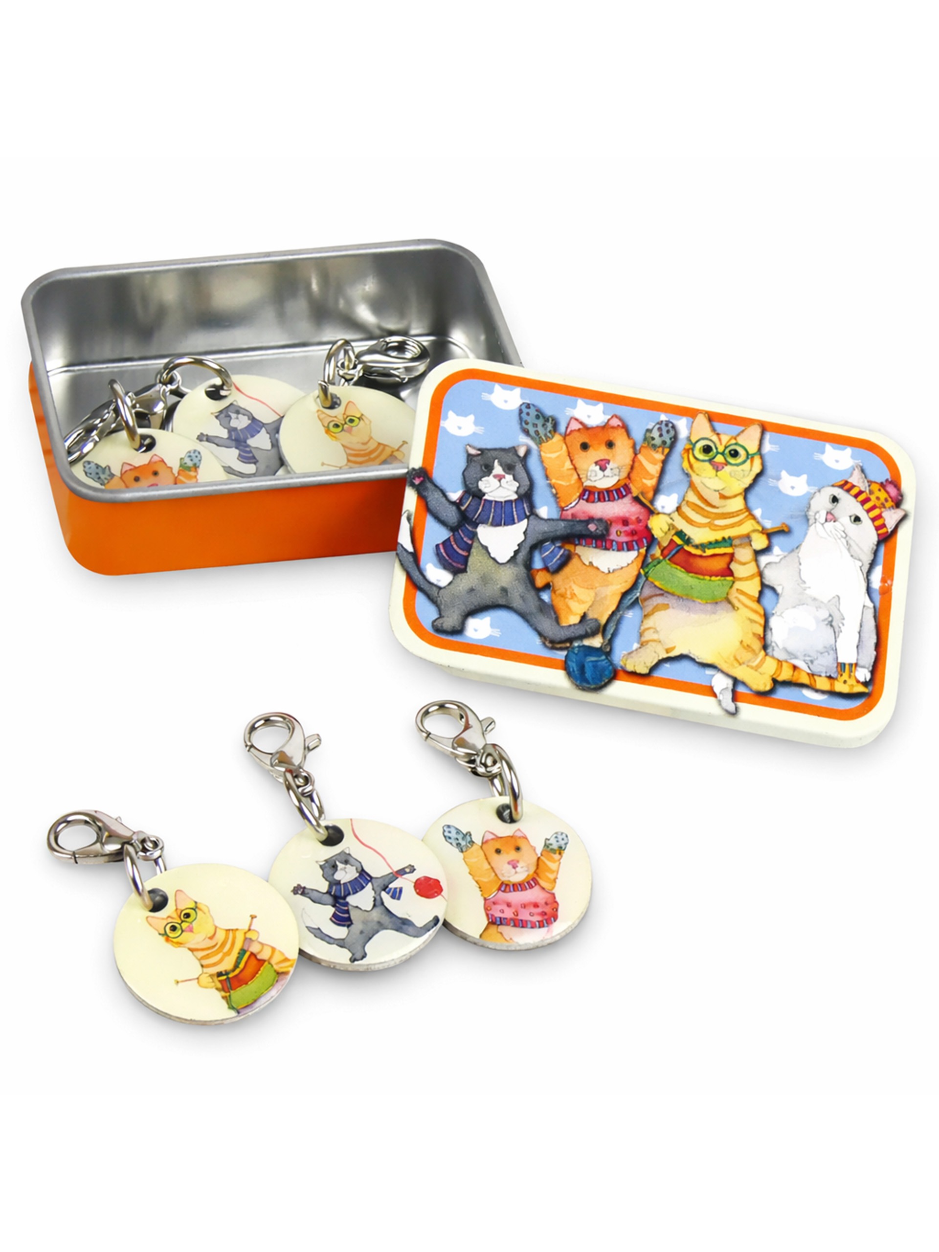 Maskemarkører med metaldåse – Katte med vanter