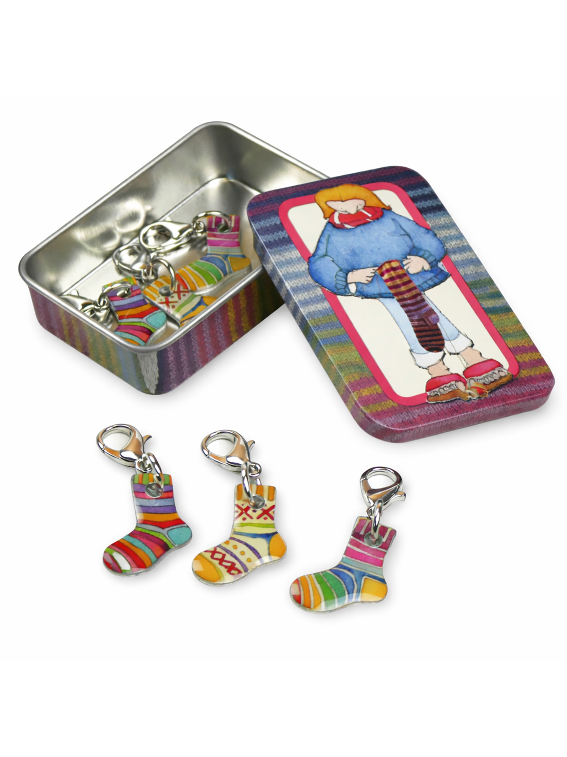 Maskemarkører med metaldåse – Strikkede sokker