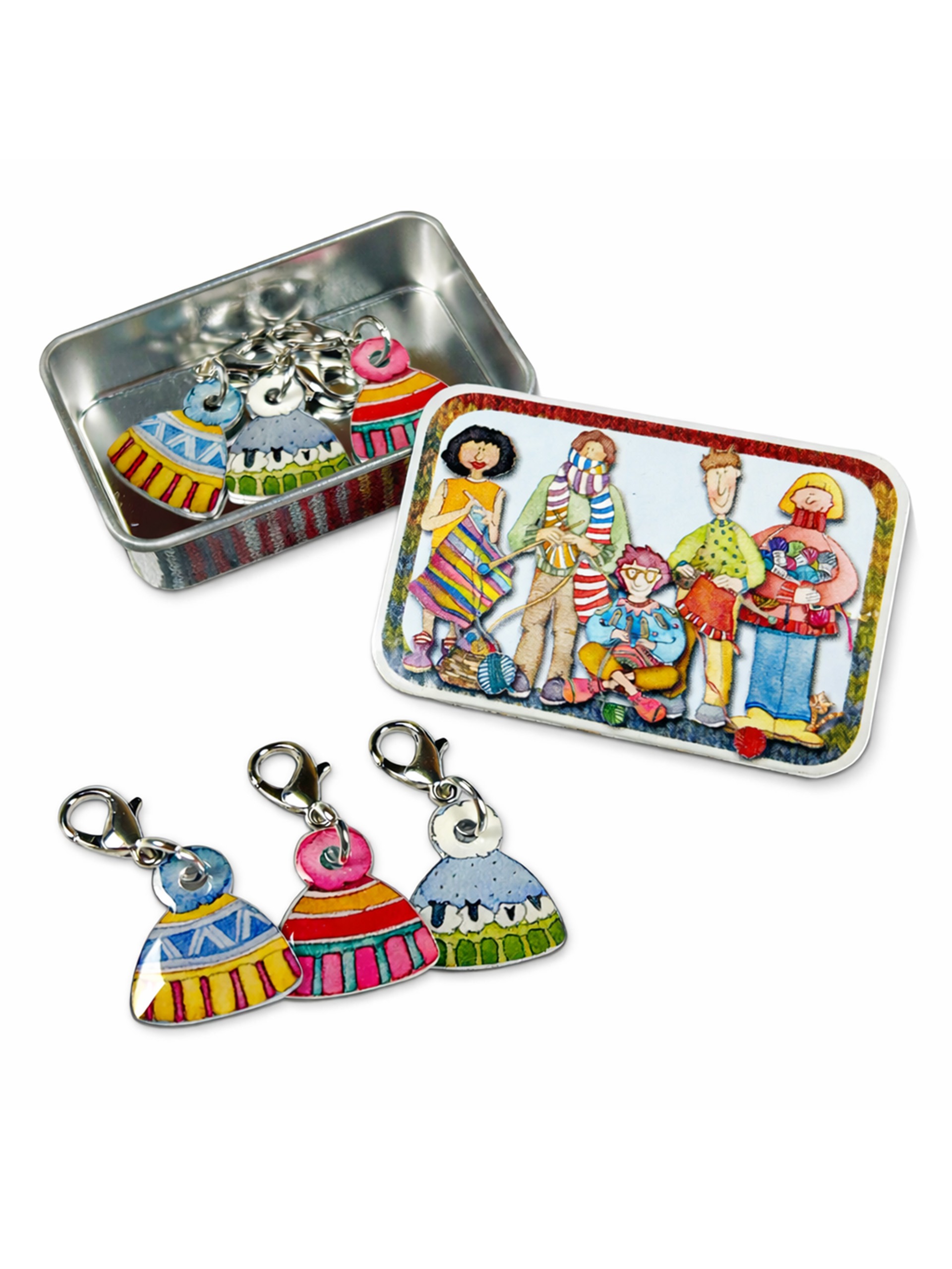 Maskemarkører med metaldåse – Strikkede huer