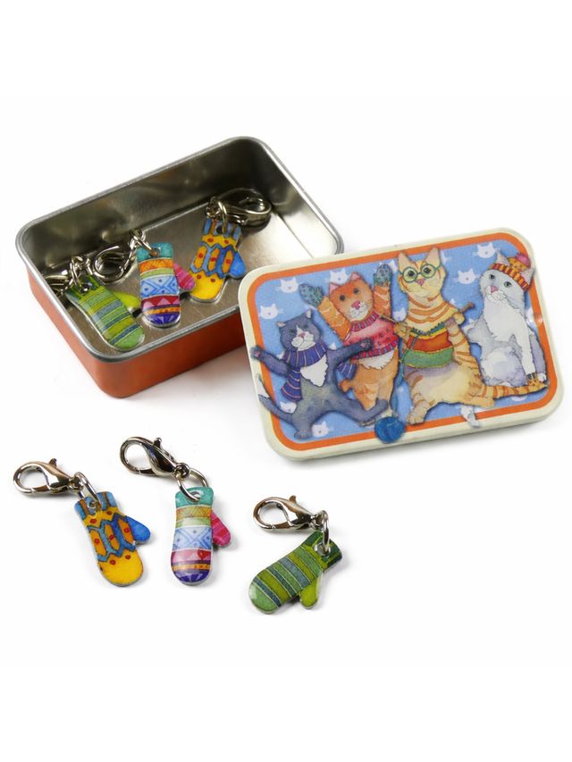 Maskemarkører med metaldåse – Strikkede vanter