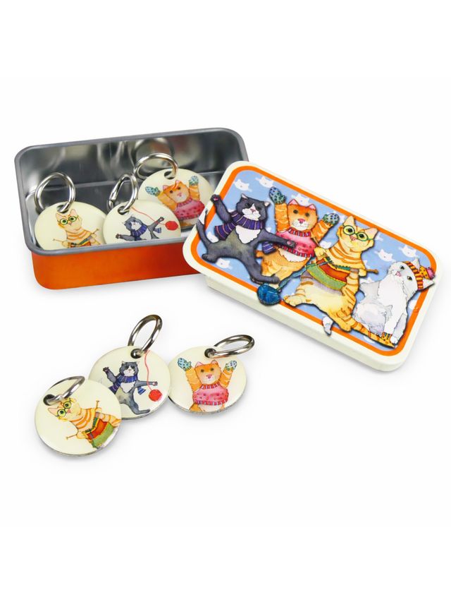 Maskemarkører med metaldåse – Katte med vanter