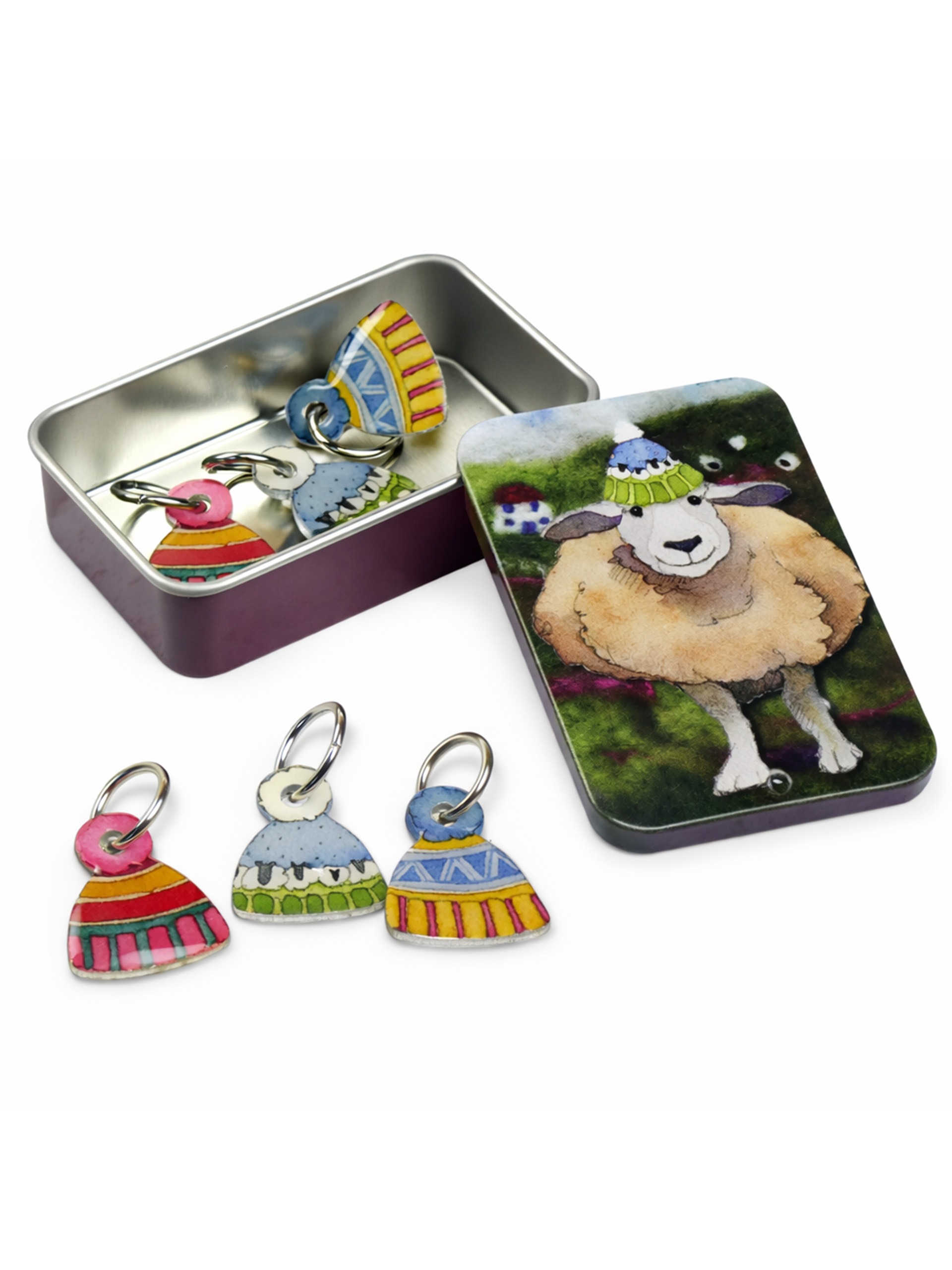 Maskemarkører med metaldåse – Strikkede huer