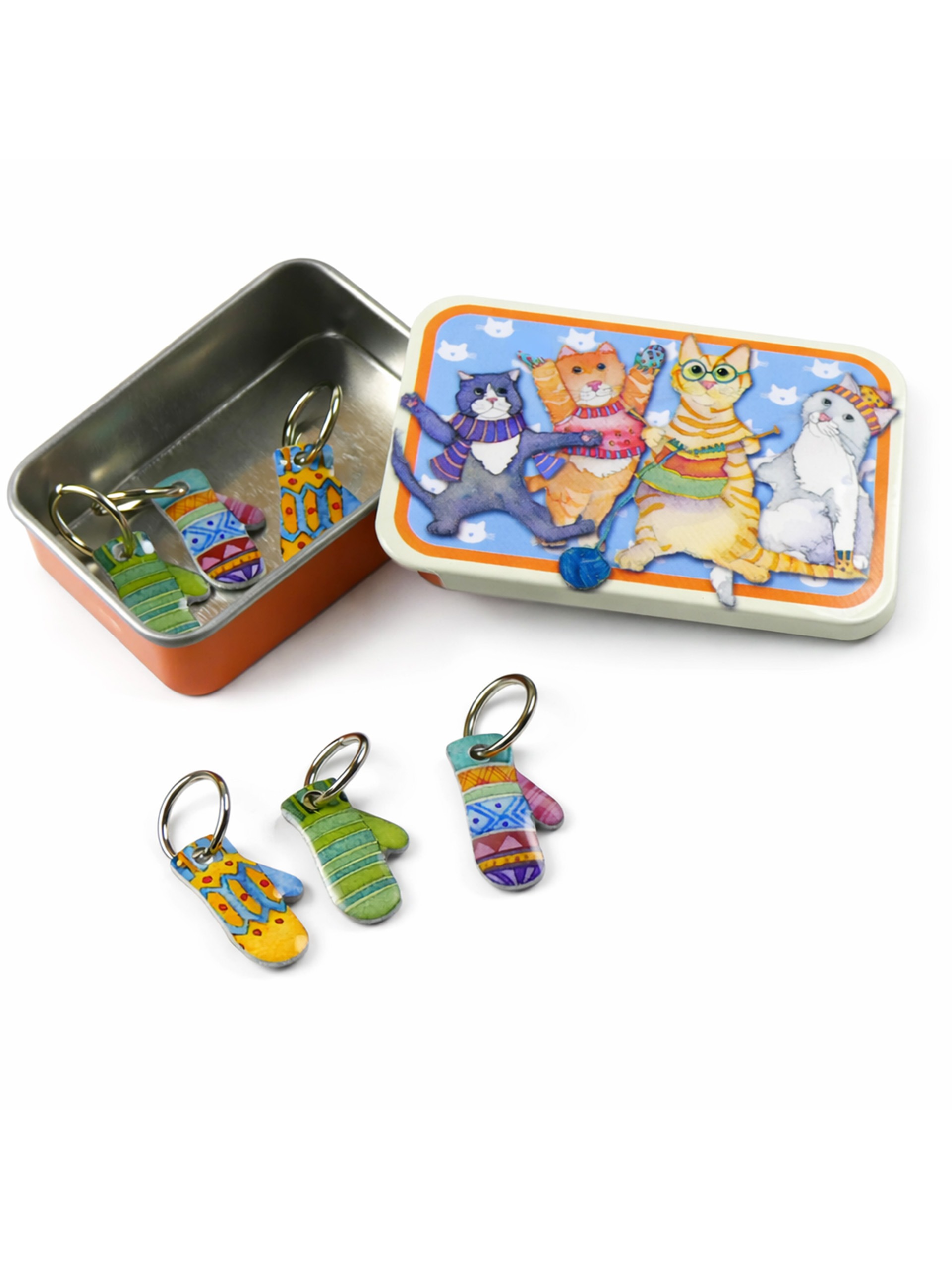 Maskemarkører med metaldåse – Strikkede vanter