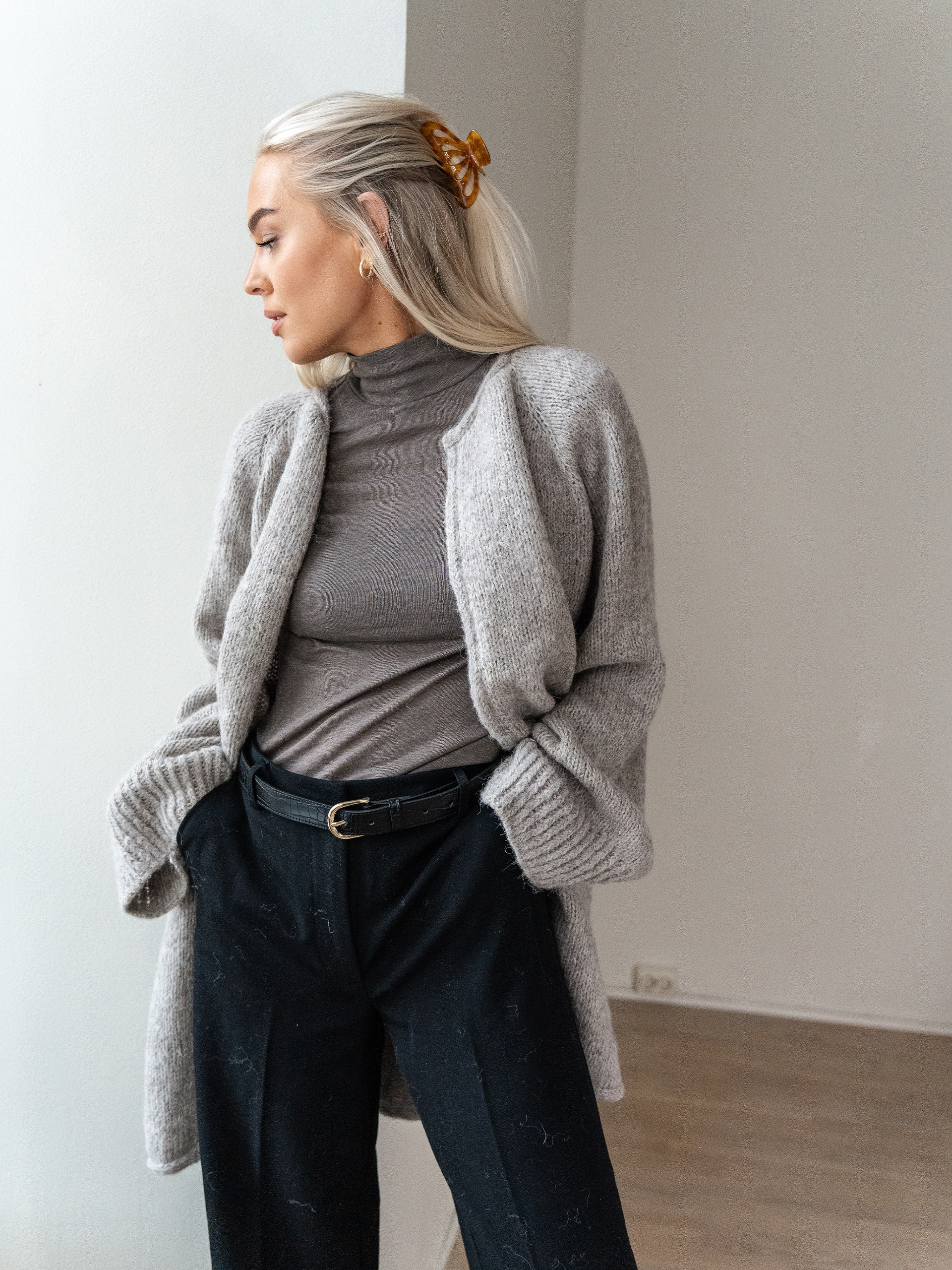 YARA Cardigan grå/beige
